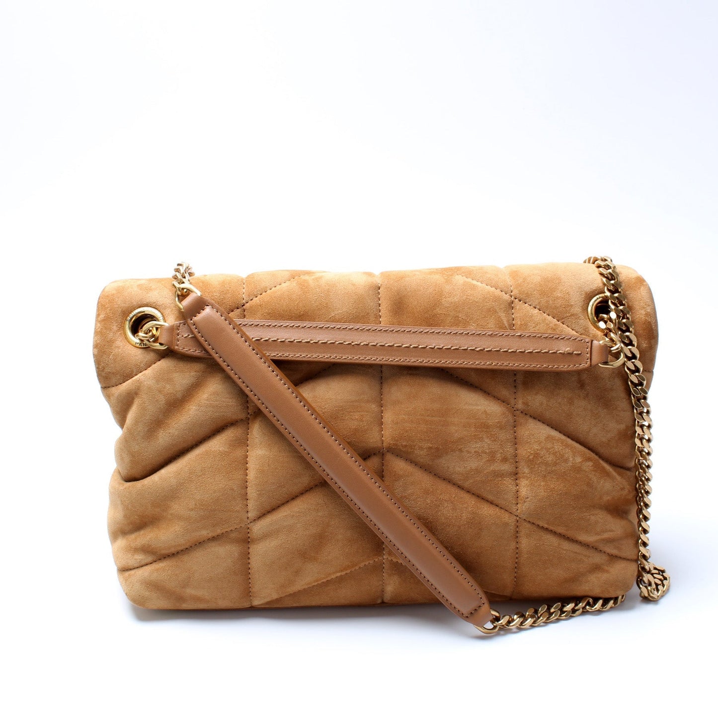YSL Saint Laurent Puffer Bag Suede Quilted Small Travel Bag