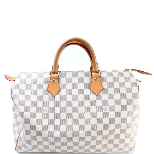 Louis Vuitton Speedy 35 Azur Damier Handbag Azur 2