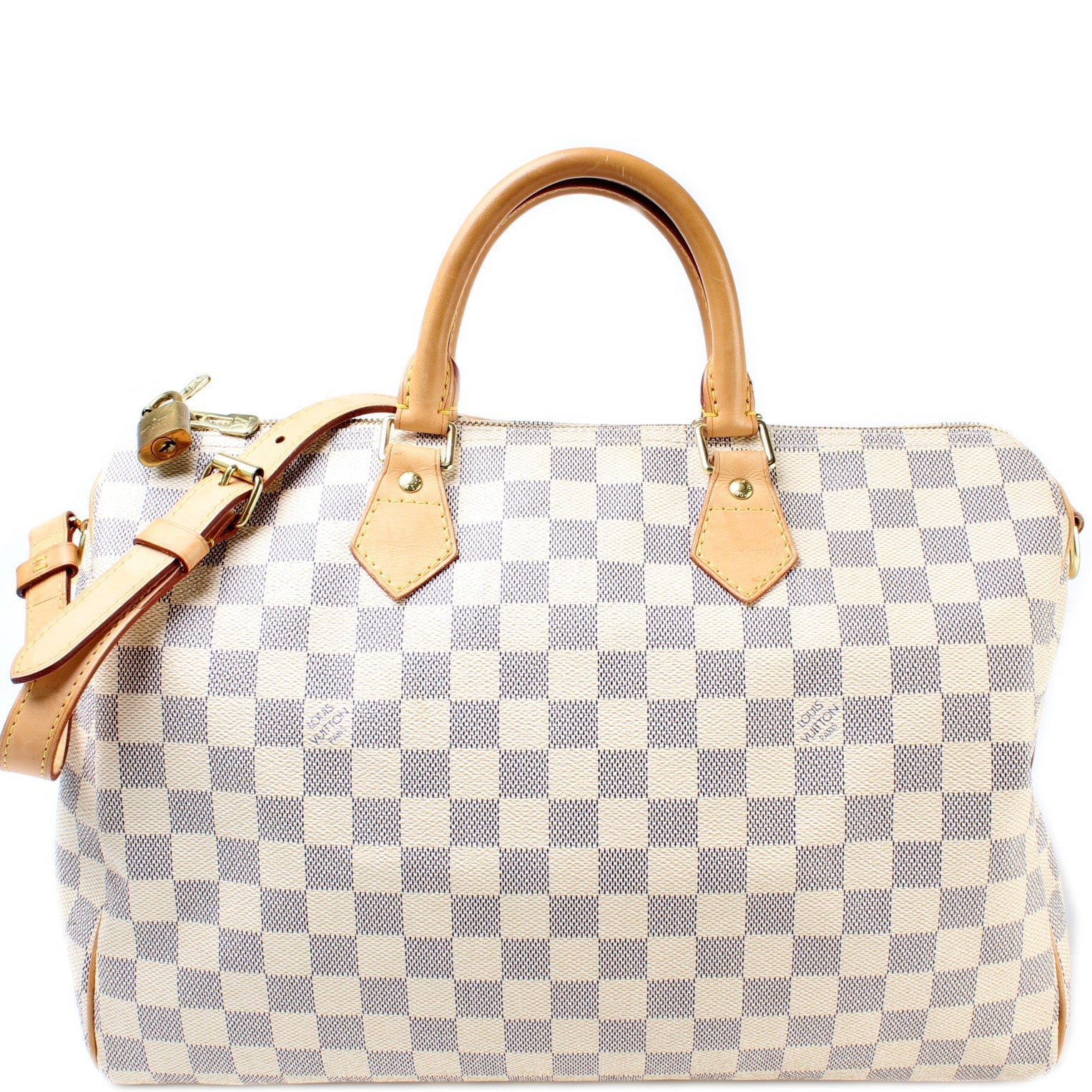 Louis Vuitton Speedy 35 Bandouliere Azur Damier Handbag
