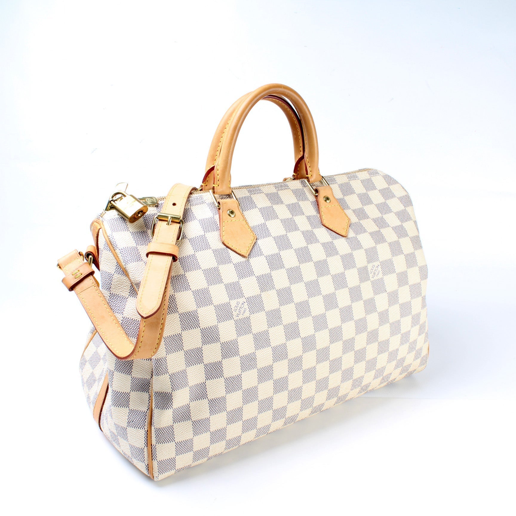 Louis Vuitton Speedy 35 Bandouliere Azur Damier Handbag