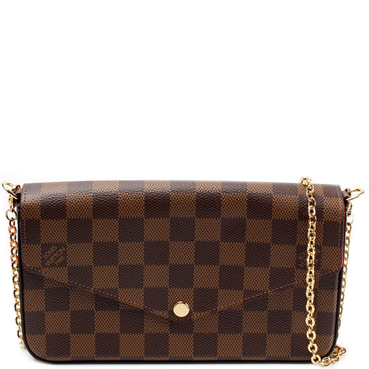 Louis Vuitton Pochette Felicie Ebene Damier Clutch Bag Damier Ebene