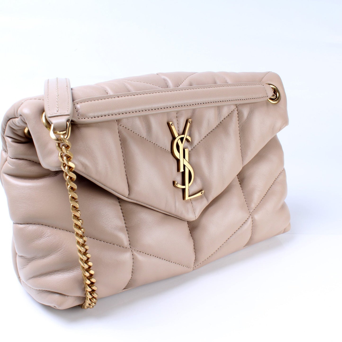 YSL Saint Laurent Puffer Bag Lambskin Quilted Small Travel Bag Quilted Small Lambskin