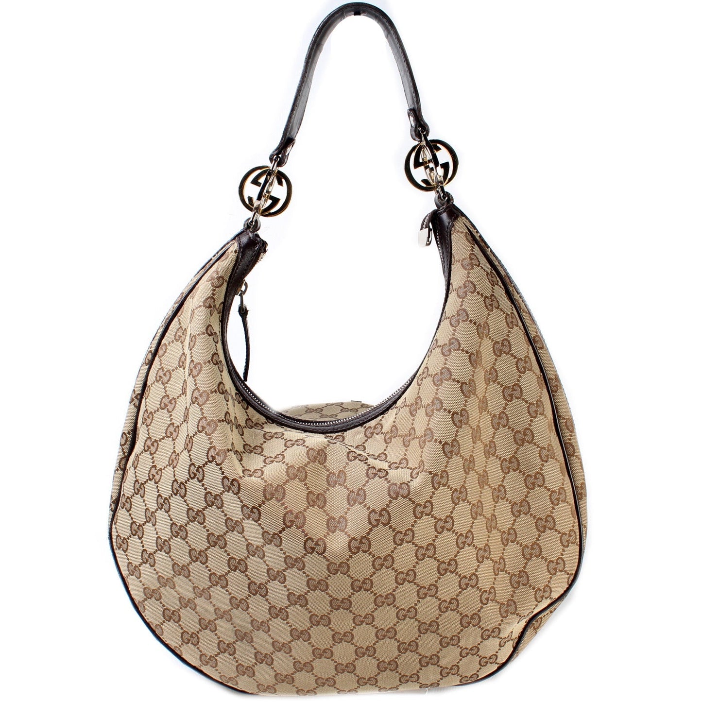 Gucci GG Twins Canvas Large Shoulder Bag Hobo Large
