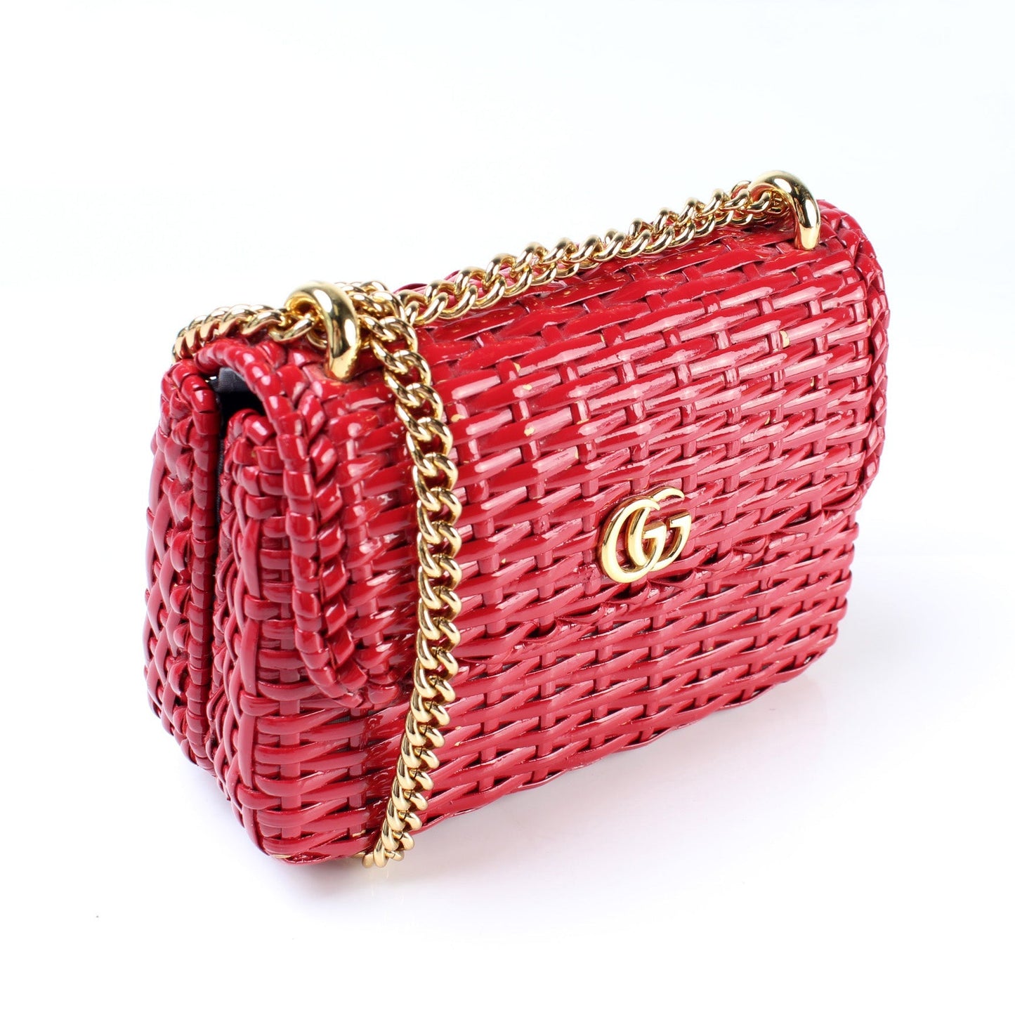 Gucci Linea Cestino Glazed Wicker Small Shoulder Bag