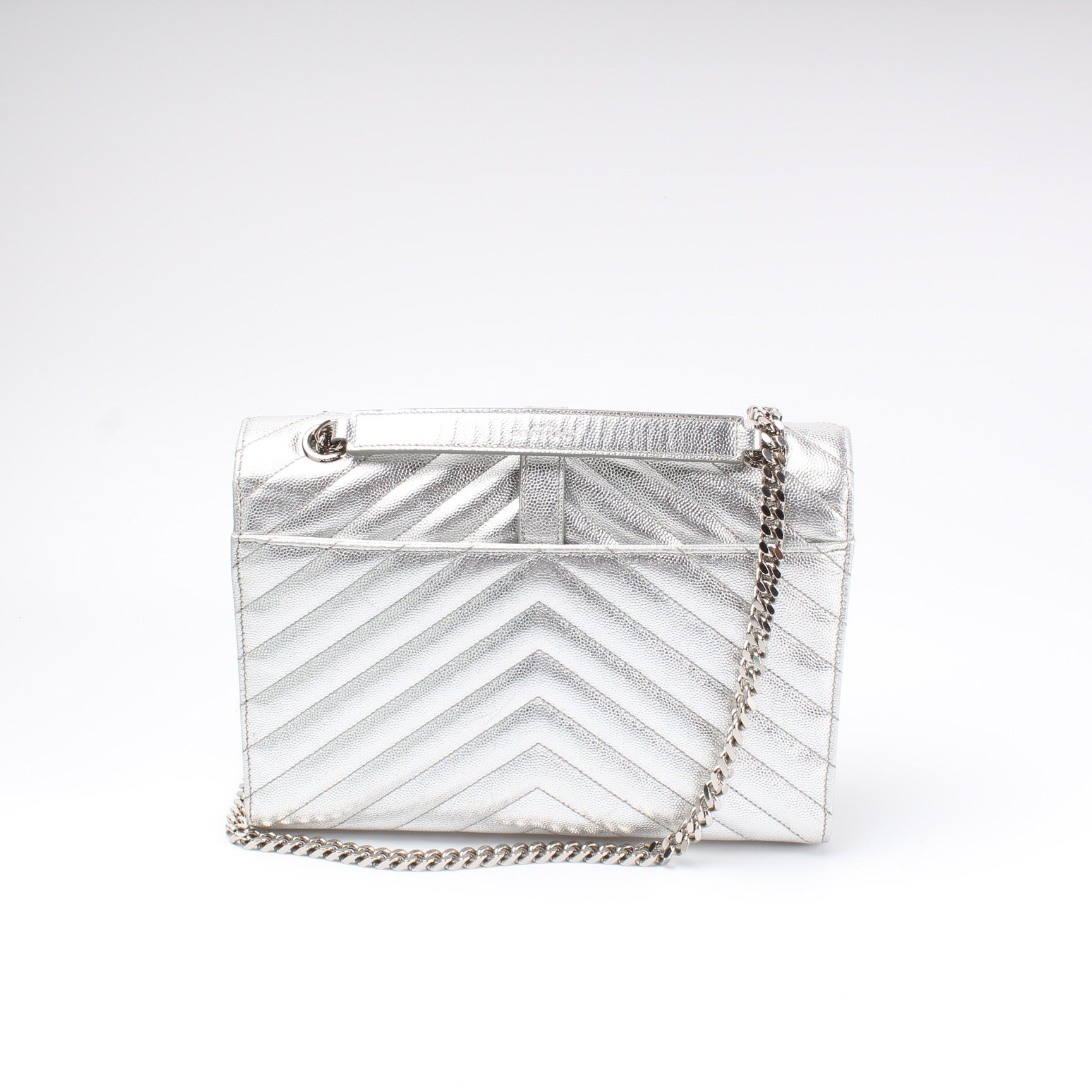 YSL Saint Laurent Envelope Chevron Bag Medium Travel Bag