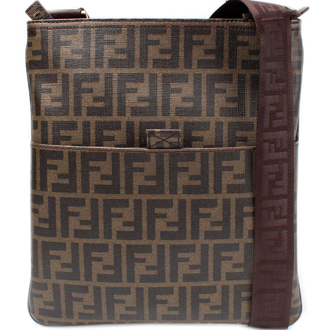 Fendi 7Va207 Spalmati Zucca Flat Messenger Bag Shoes