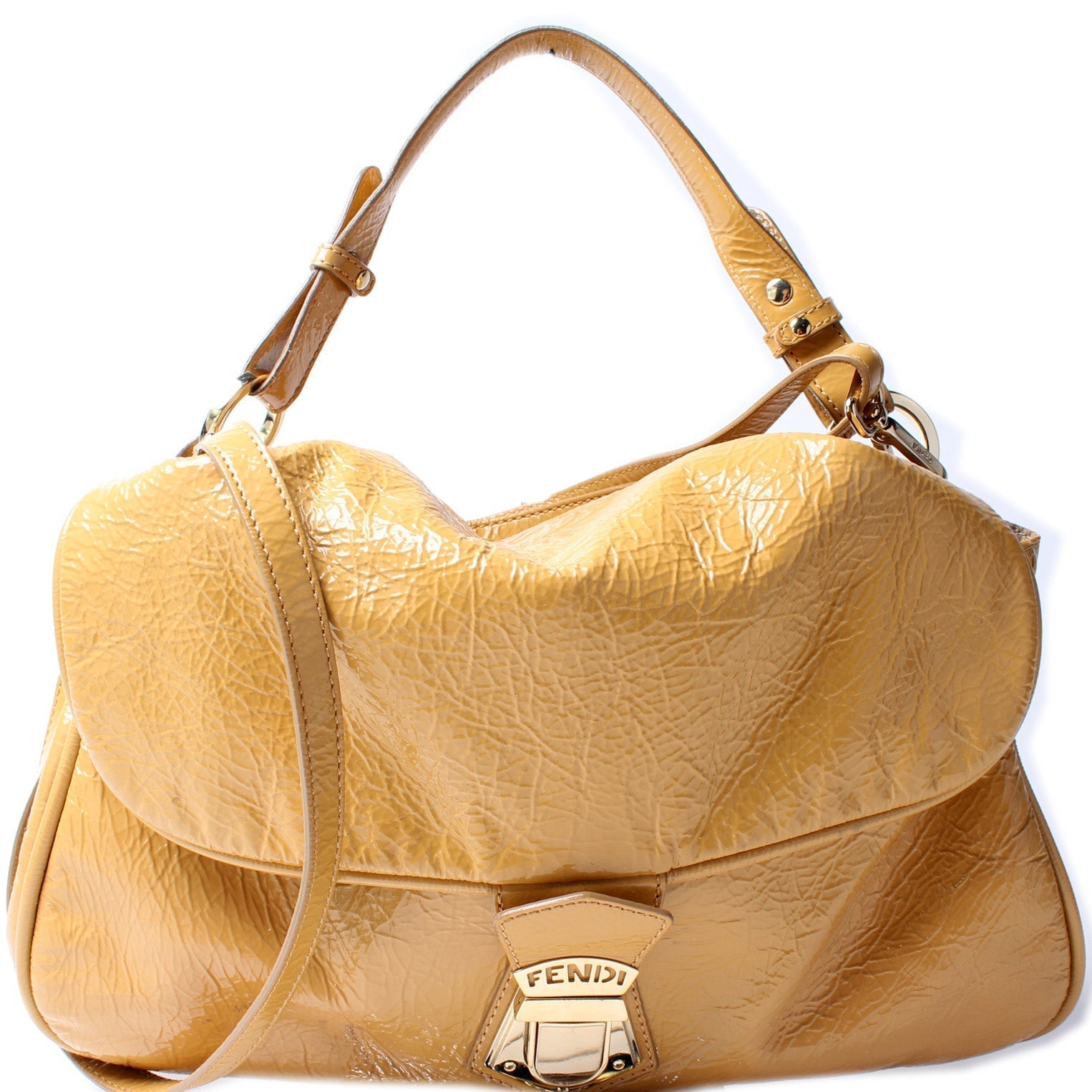 Fendi 8Br607 Pushlock Bag Patent Travel Bag