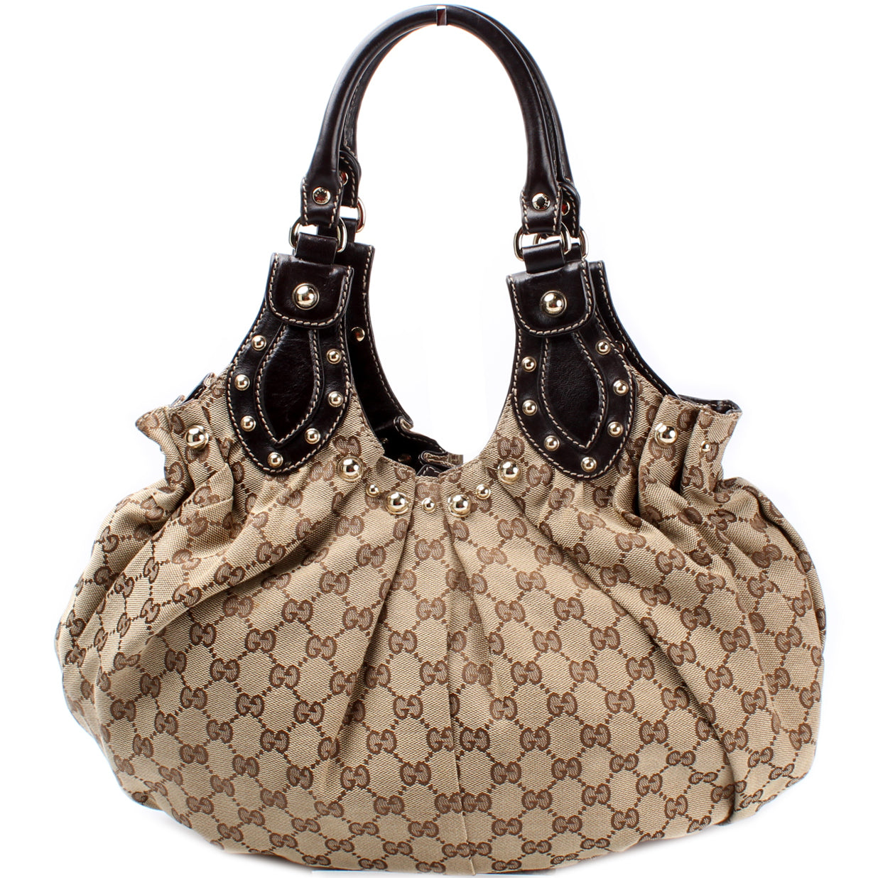 Gucci GG Studded Pelam Canvas Medium Travel Bag