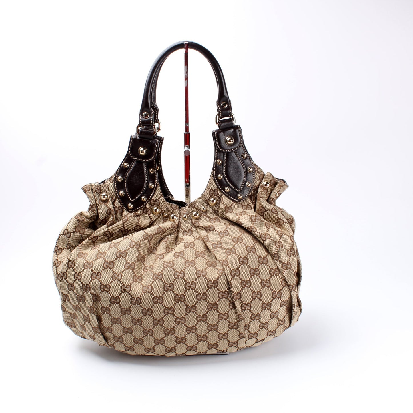 Gucci GG Studded Pelam Canvas Medium Travel Bag
