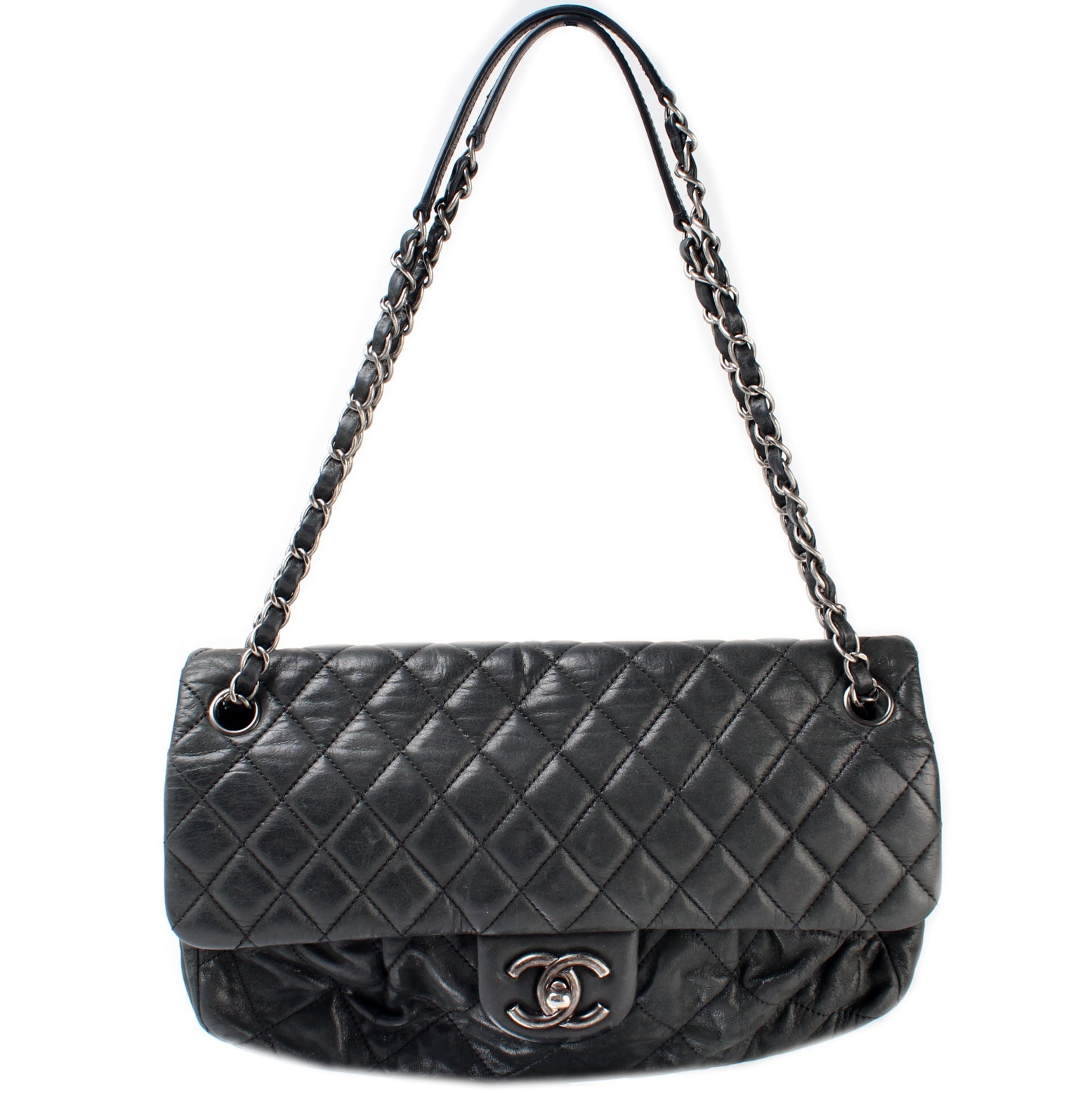 Chanel Coco Pleats Flap Iridescent Calfskin Handbag