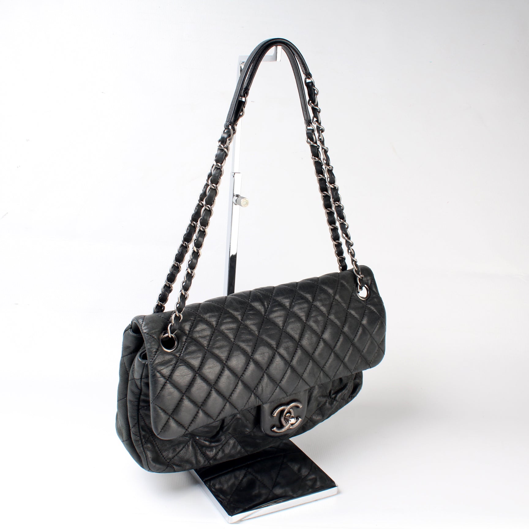 Chanel Coco Pleats Flap Iridescent Calfskin Handbag
