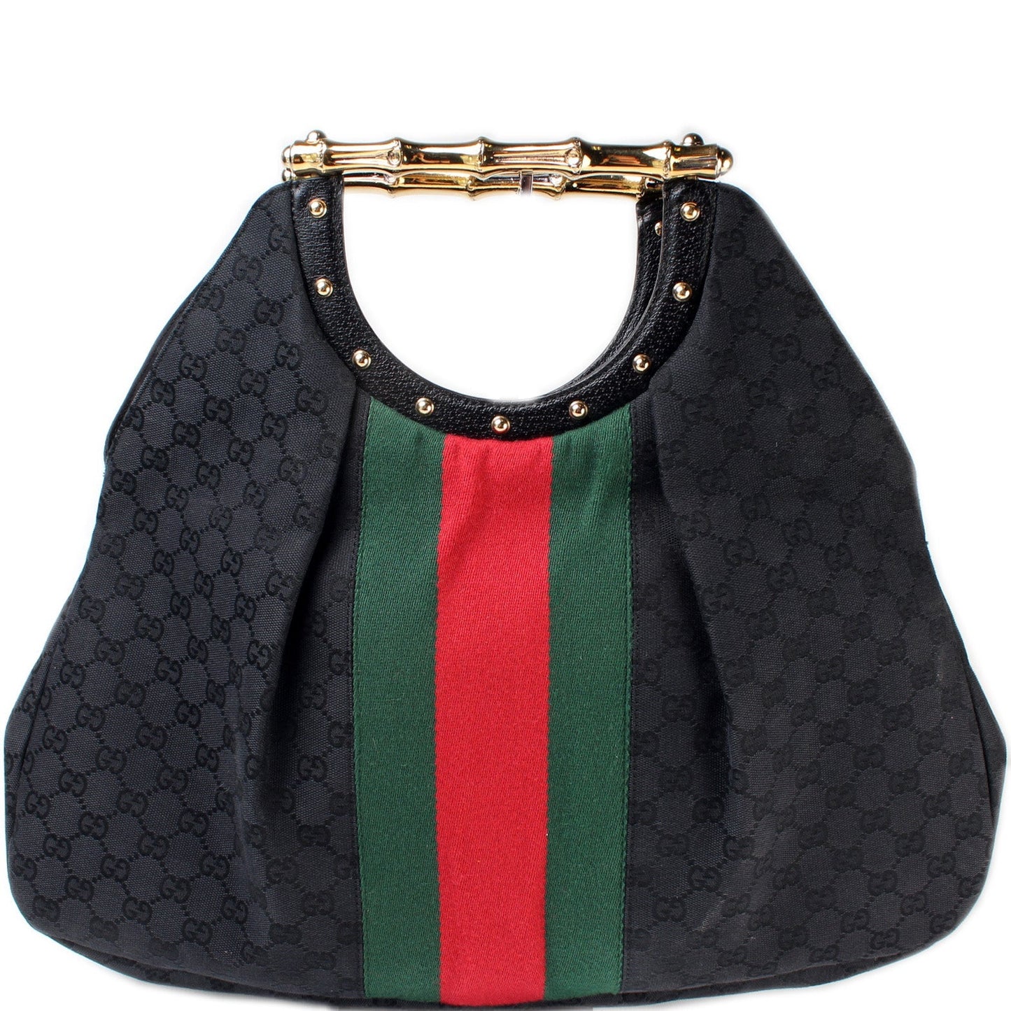 Gucci GG Metal Bamboo Canvas Handbag