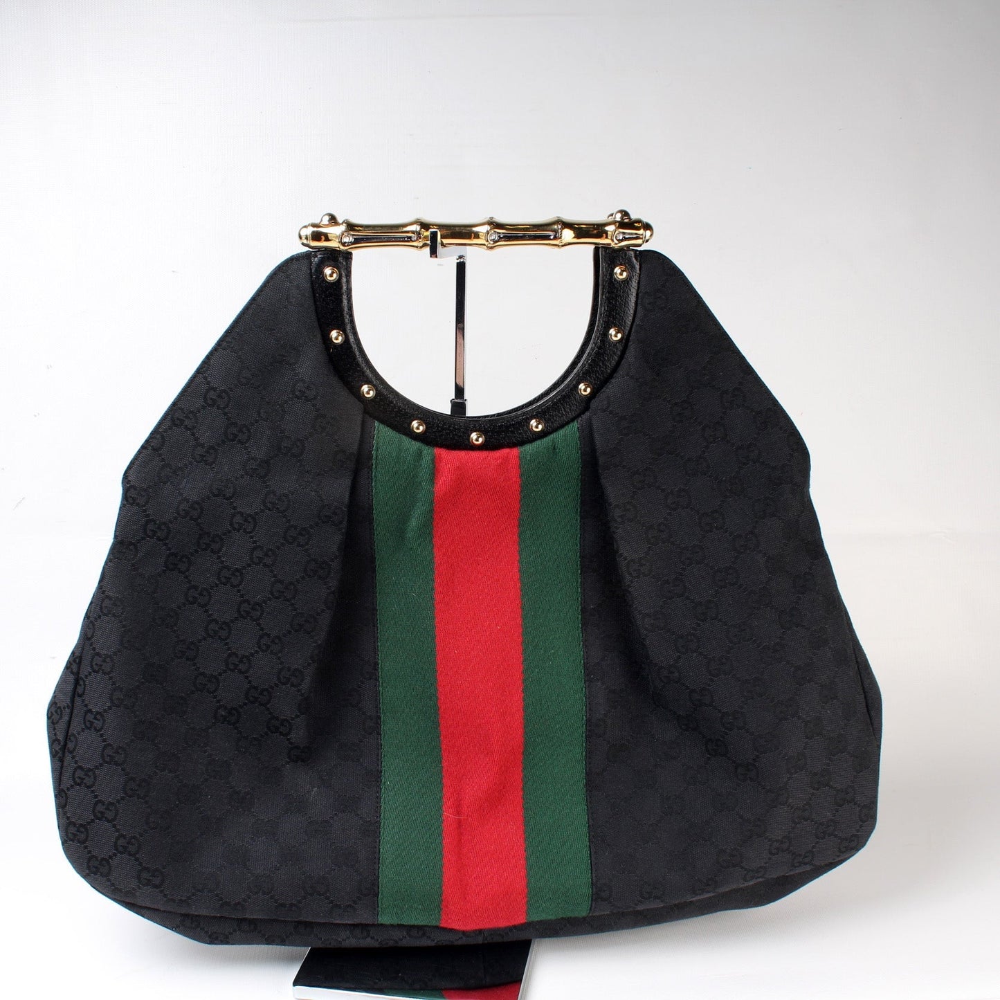 Gucci GG Metal Bamboo Canvas Handbag