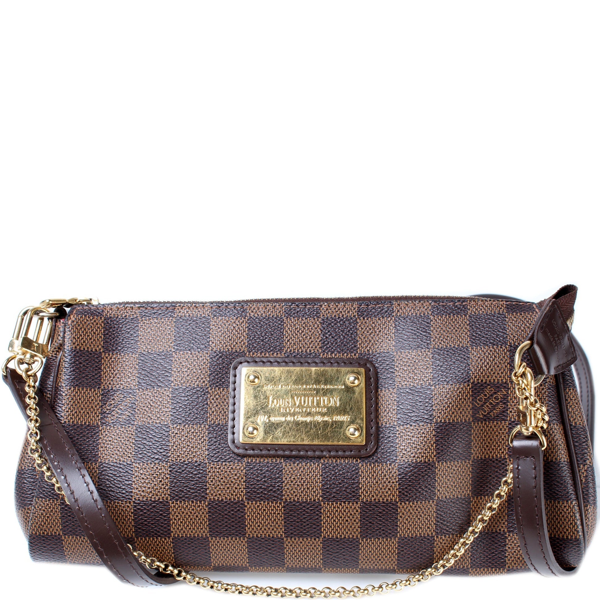 Louis Vuitton Eva Ebene Damier Clutch Bag Ebene 30