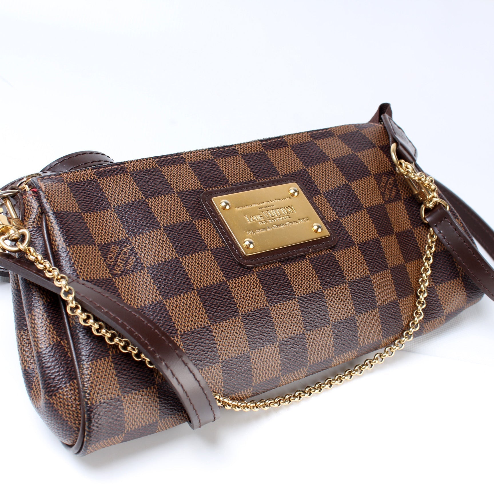 Louis Vuitton Eva Ebene Damier Clutch Bag Ebene 30