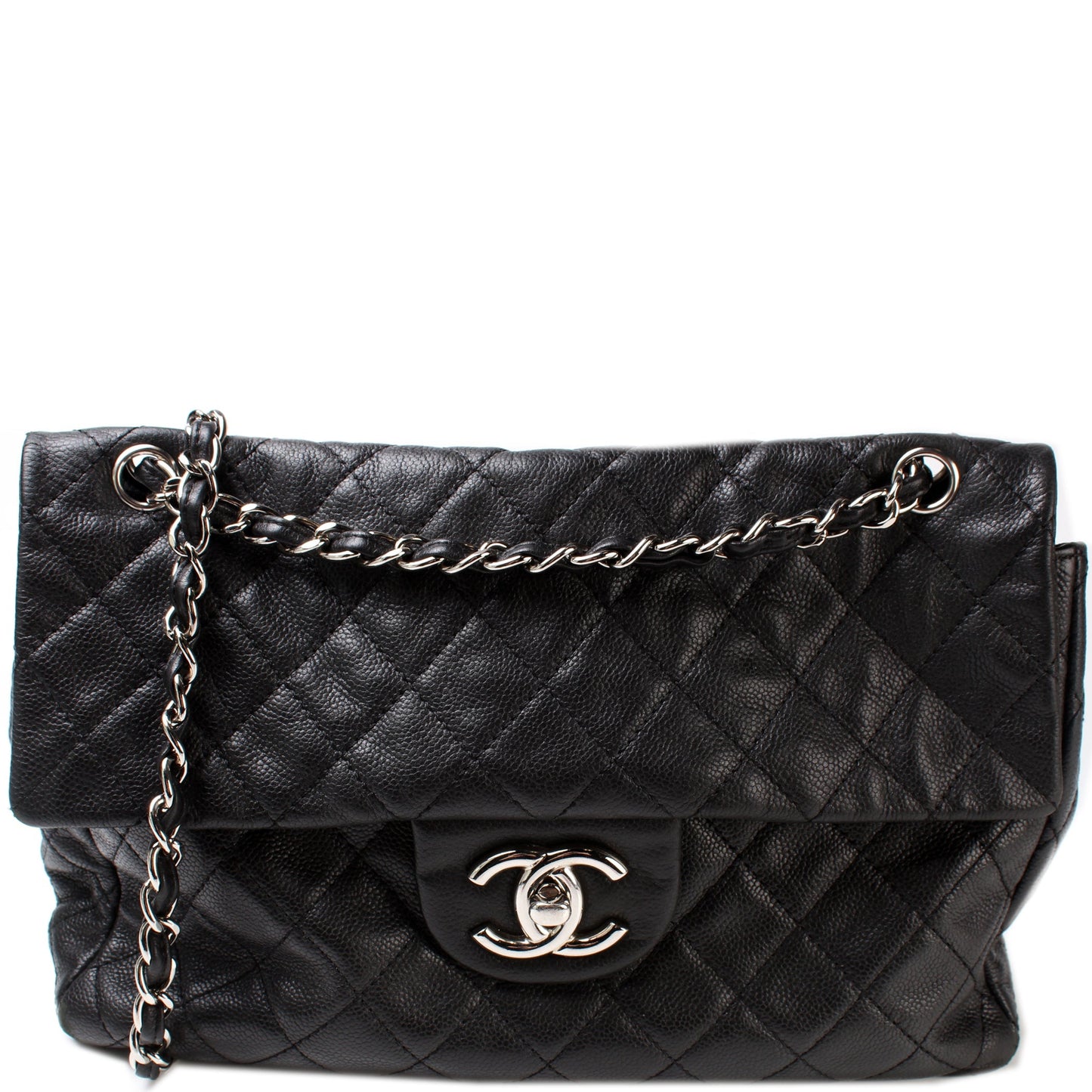 Chanel Washed Caviar Jumbo Single Flap 12M Handbag