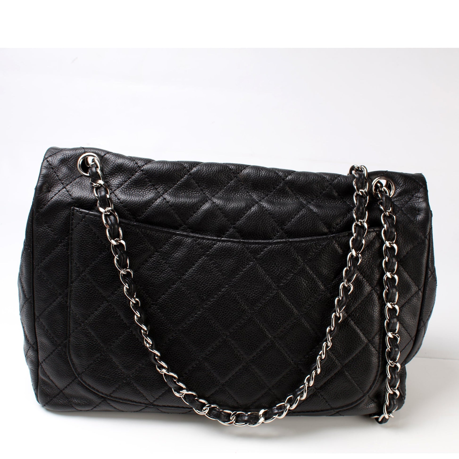 Chanel Washed Caviar Jumbo Single Flap 12M Handbag