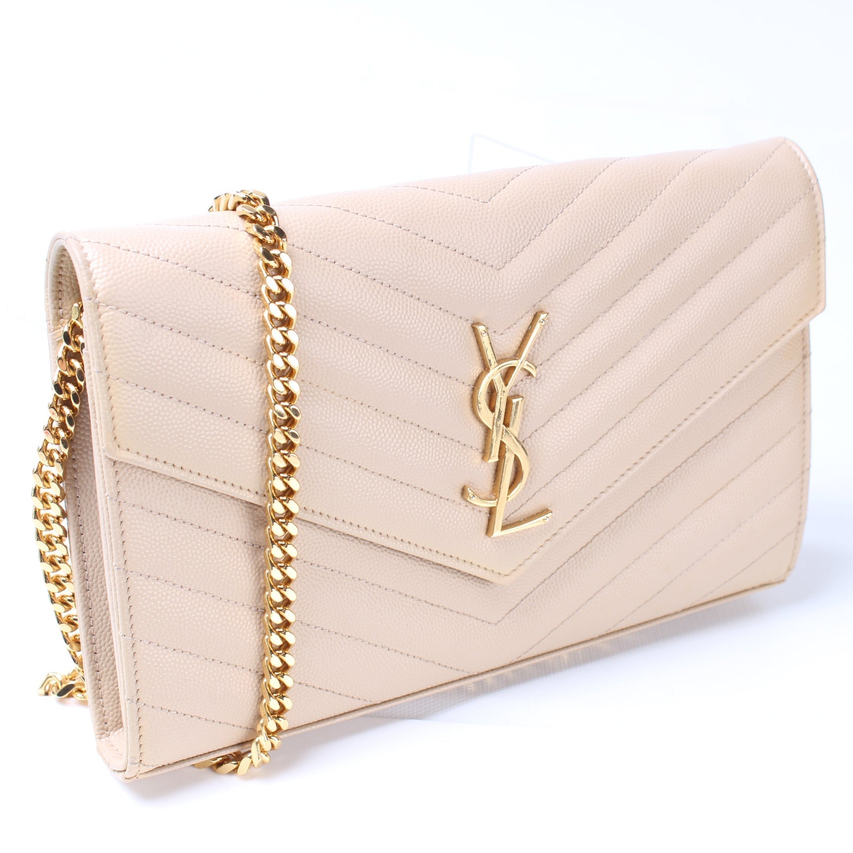 YSL Saint Laurent Grain De Wallet Bag Chain Travel Bag Chain Wallet 1
