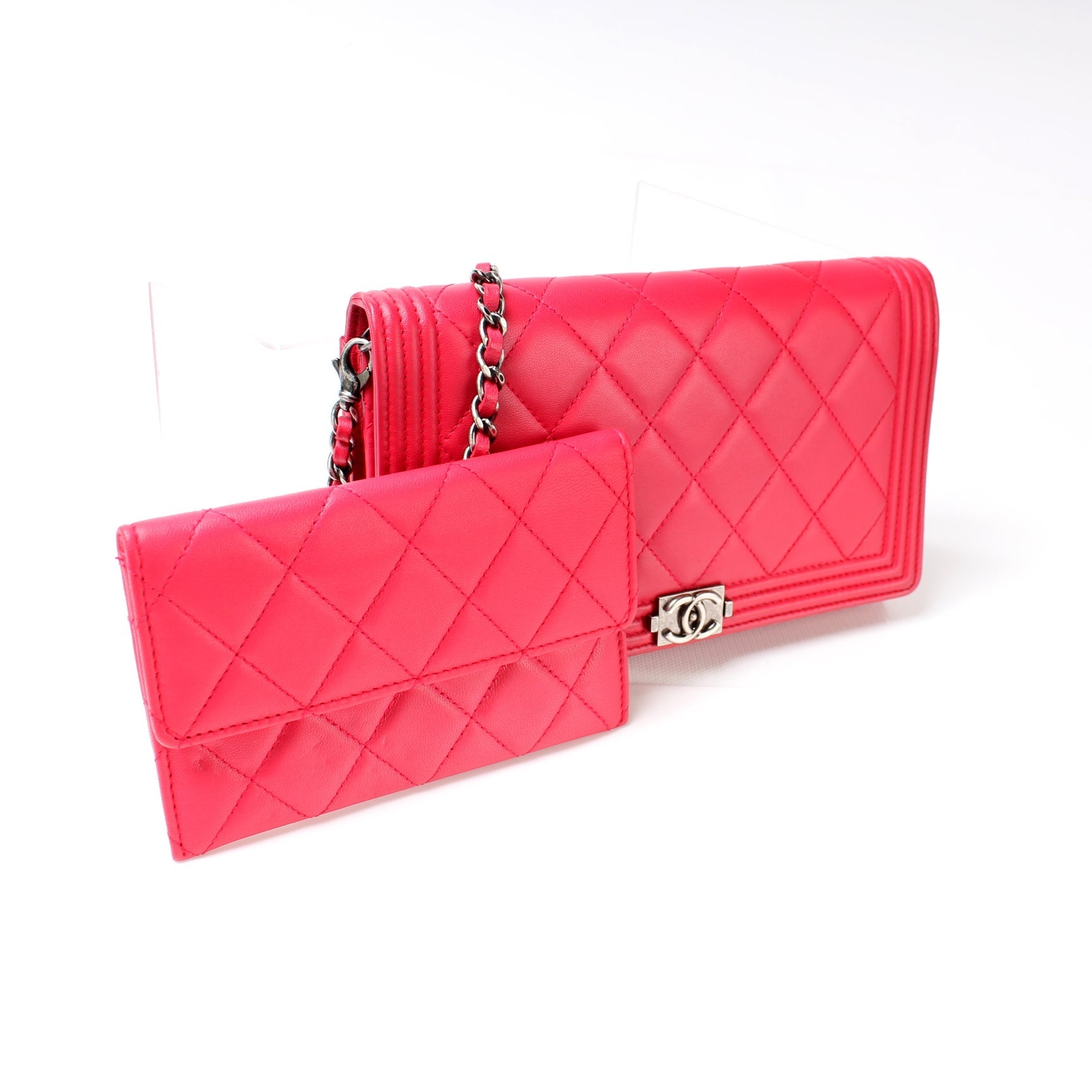 Chanel Boy On Short Lambskin Clutch Bag