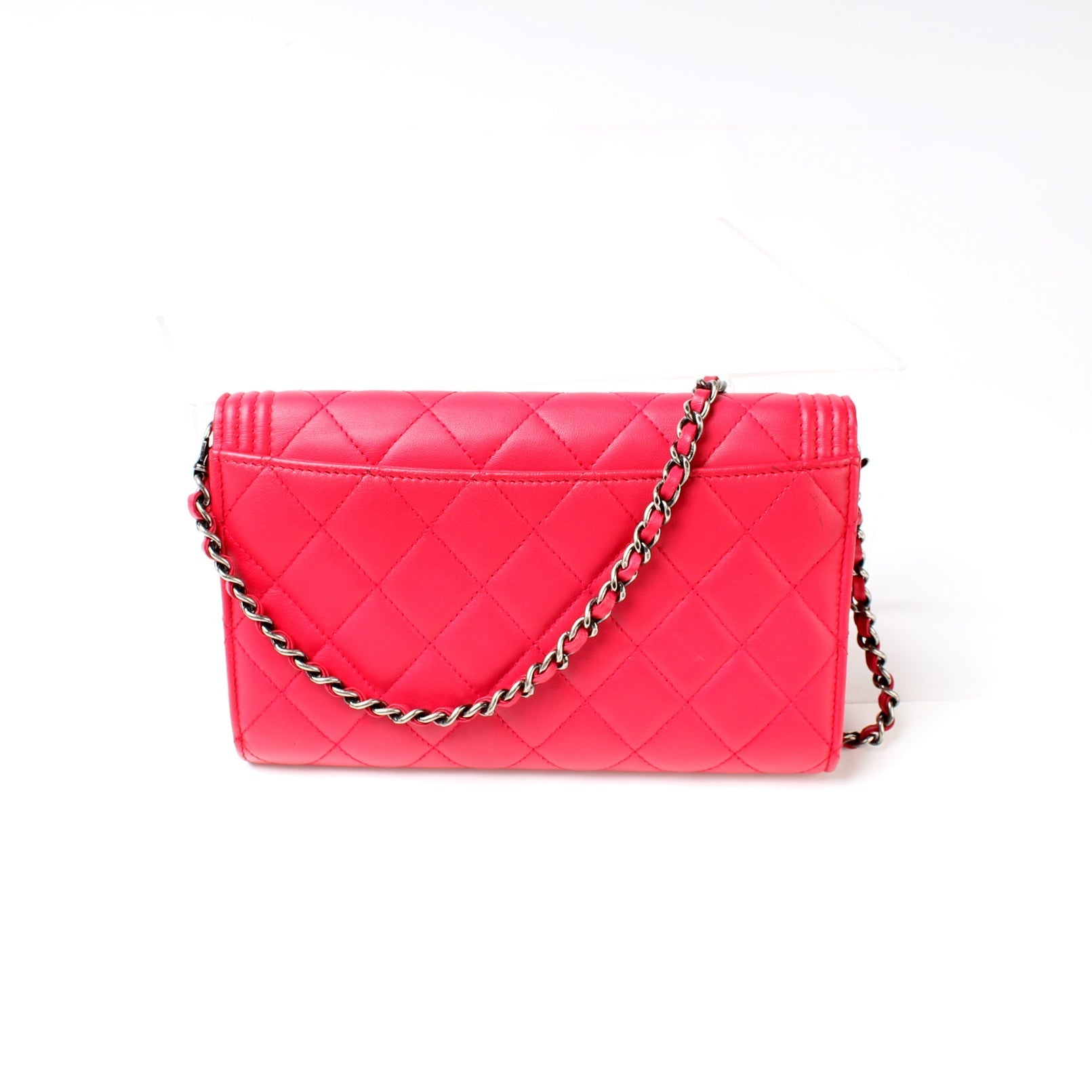 Chanel Boy On Short Lambskin Clutch Bag