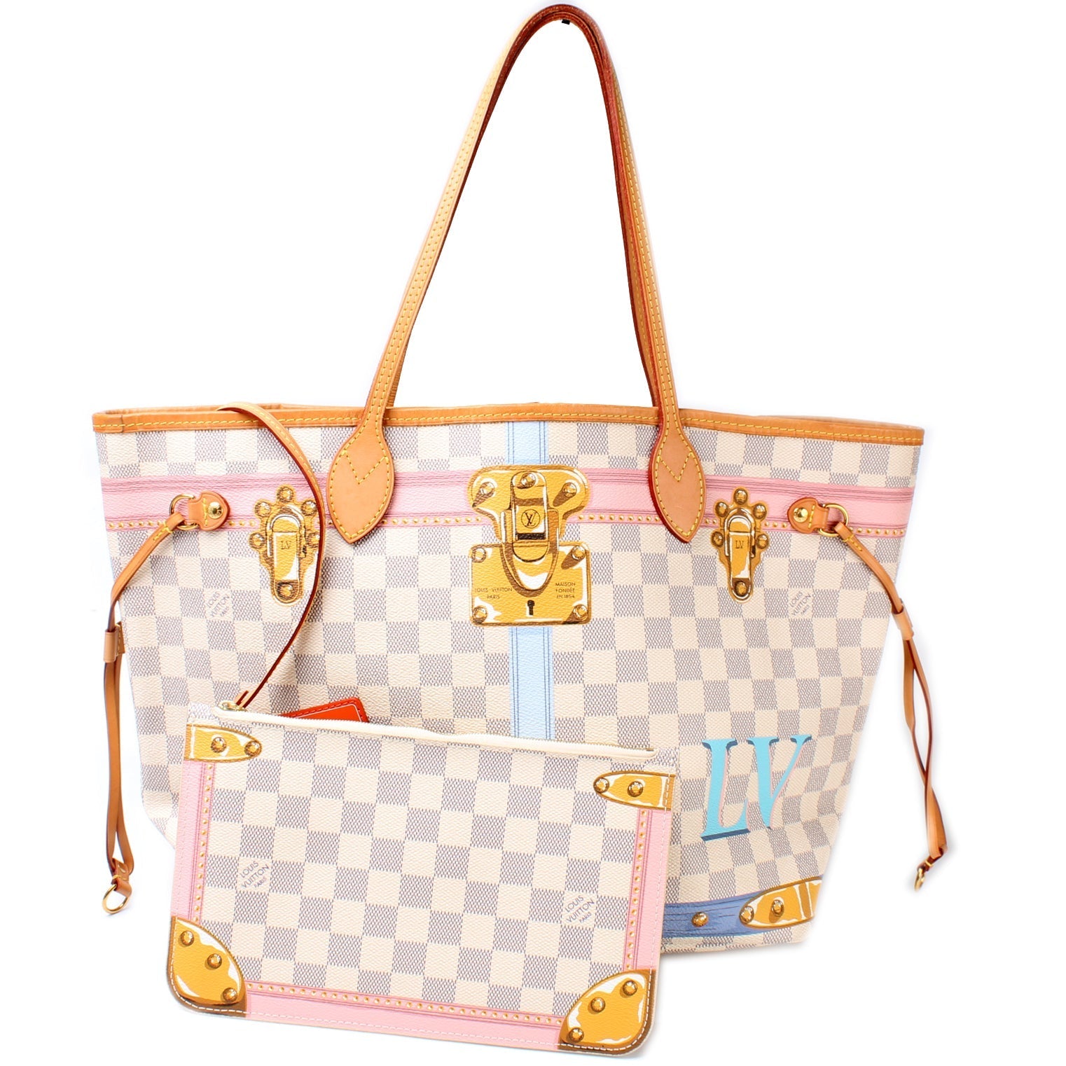 Louis Vuitton Neverfull MM Summer Trunks Tote Bag
