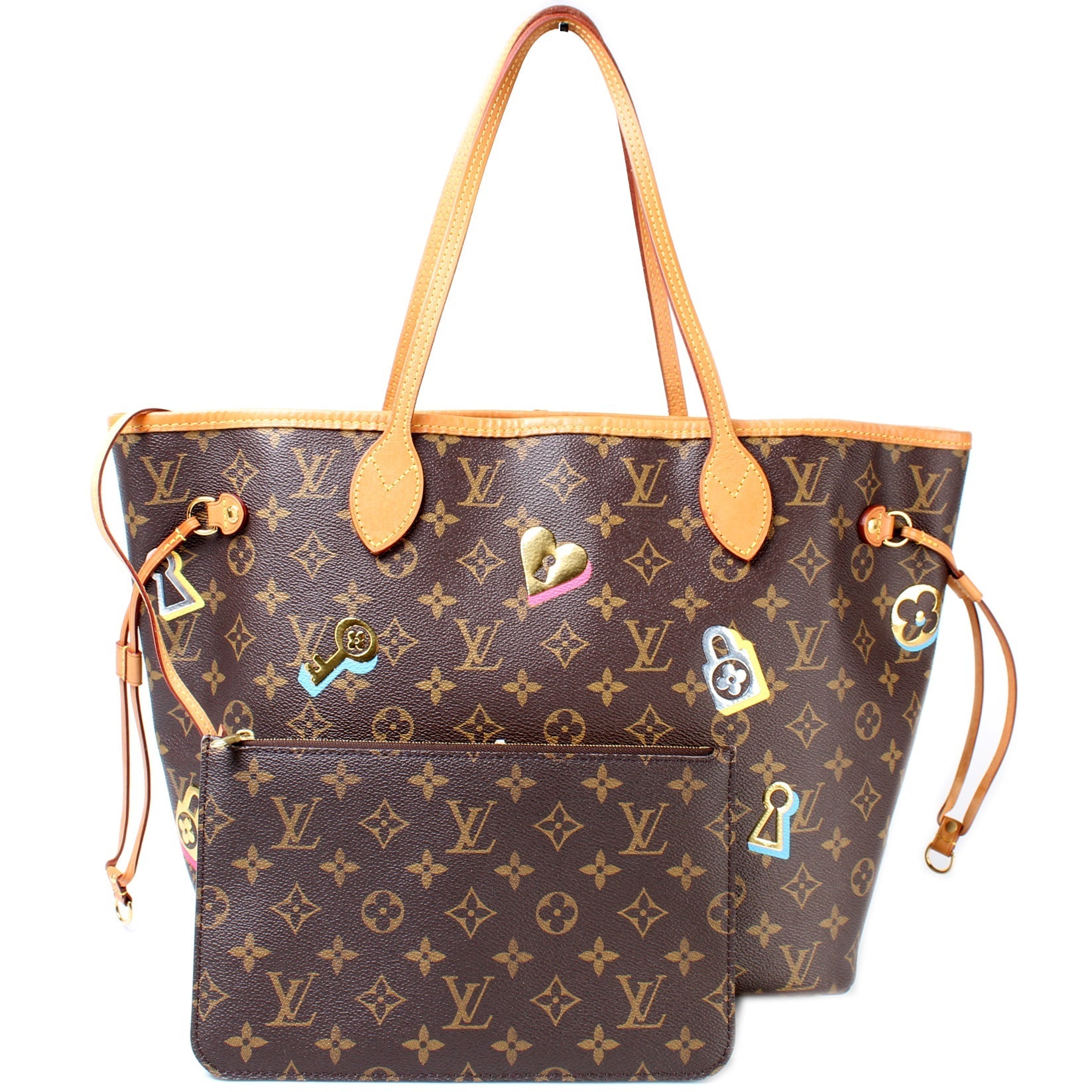 Louis Vuitton Neverfull MM Lovelock w Wallet Case Wallet 1