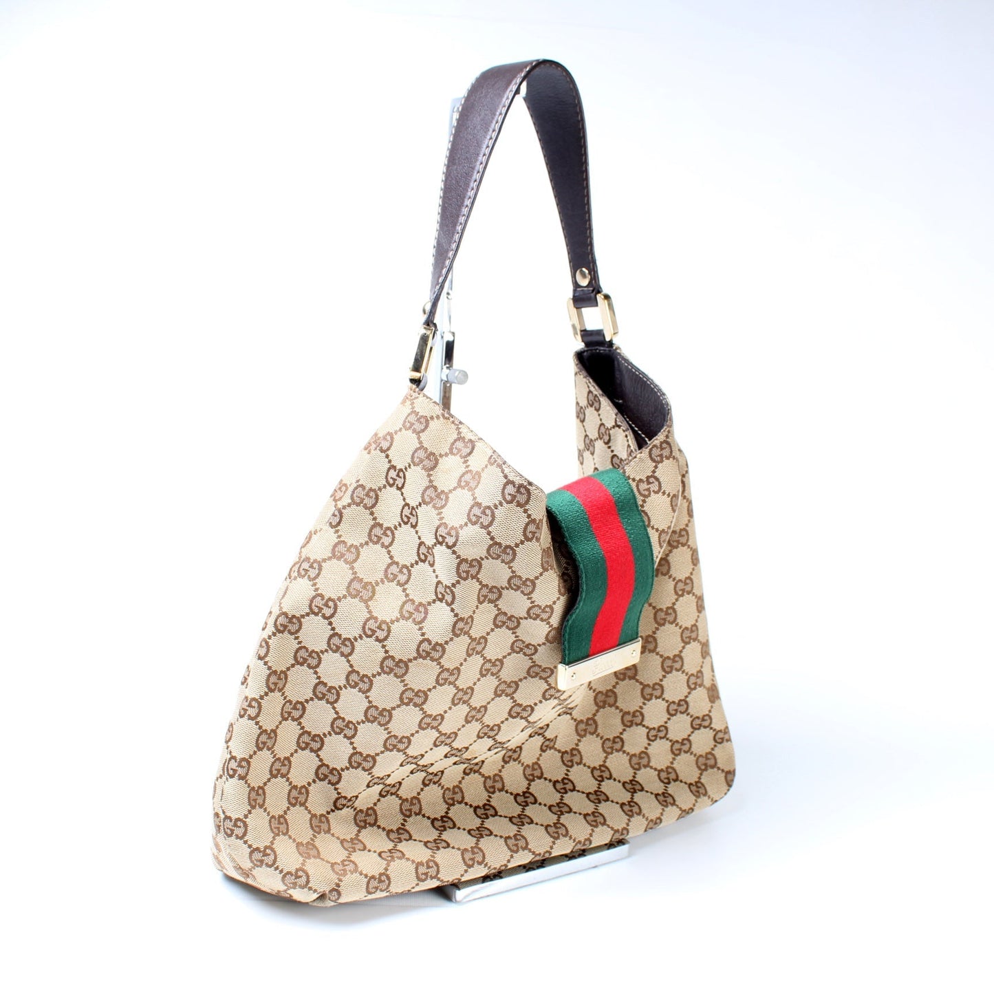 Gucci GG Web Canvas Shoulder Bag