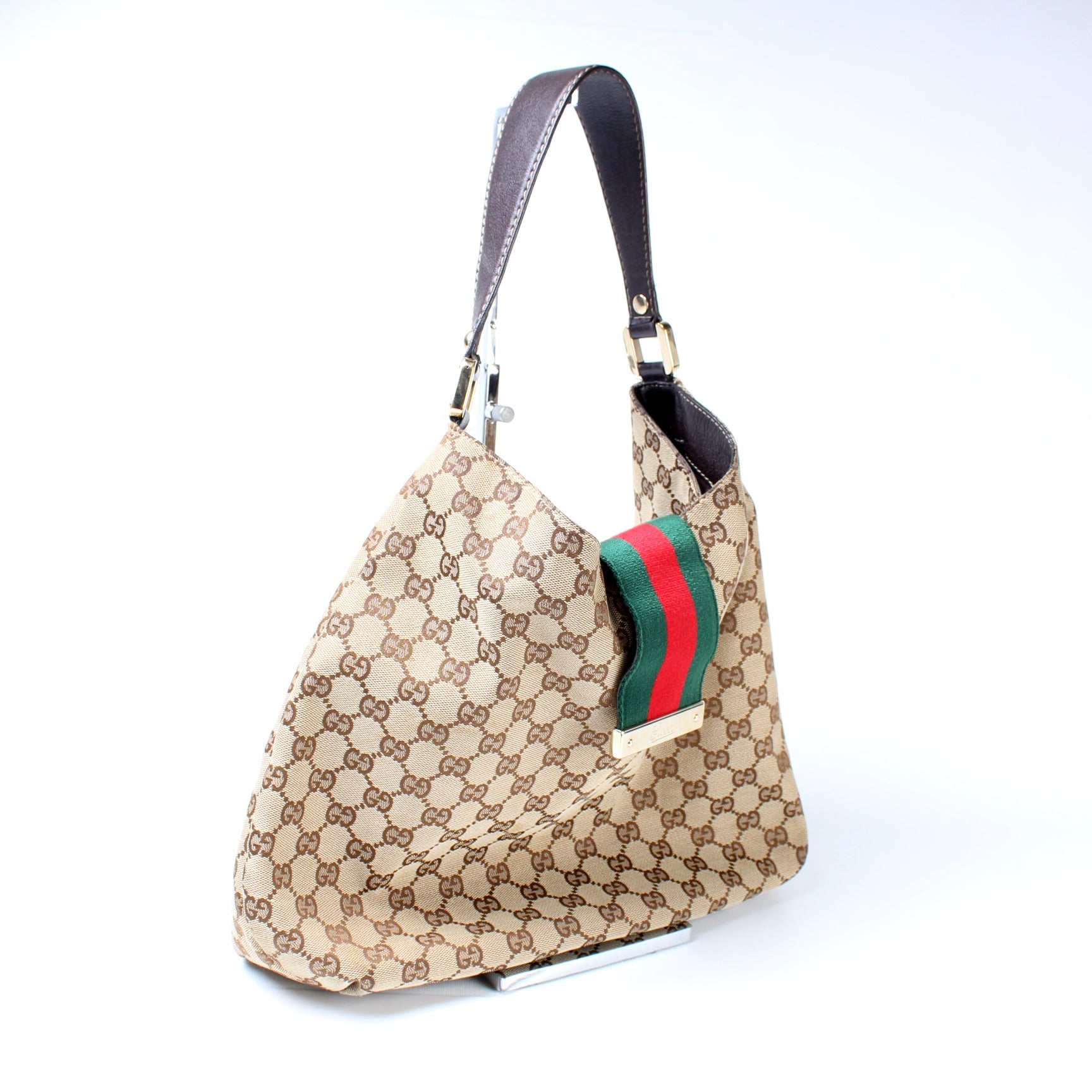 Gucci GG Web Canvas Shoulder Bag