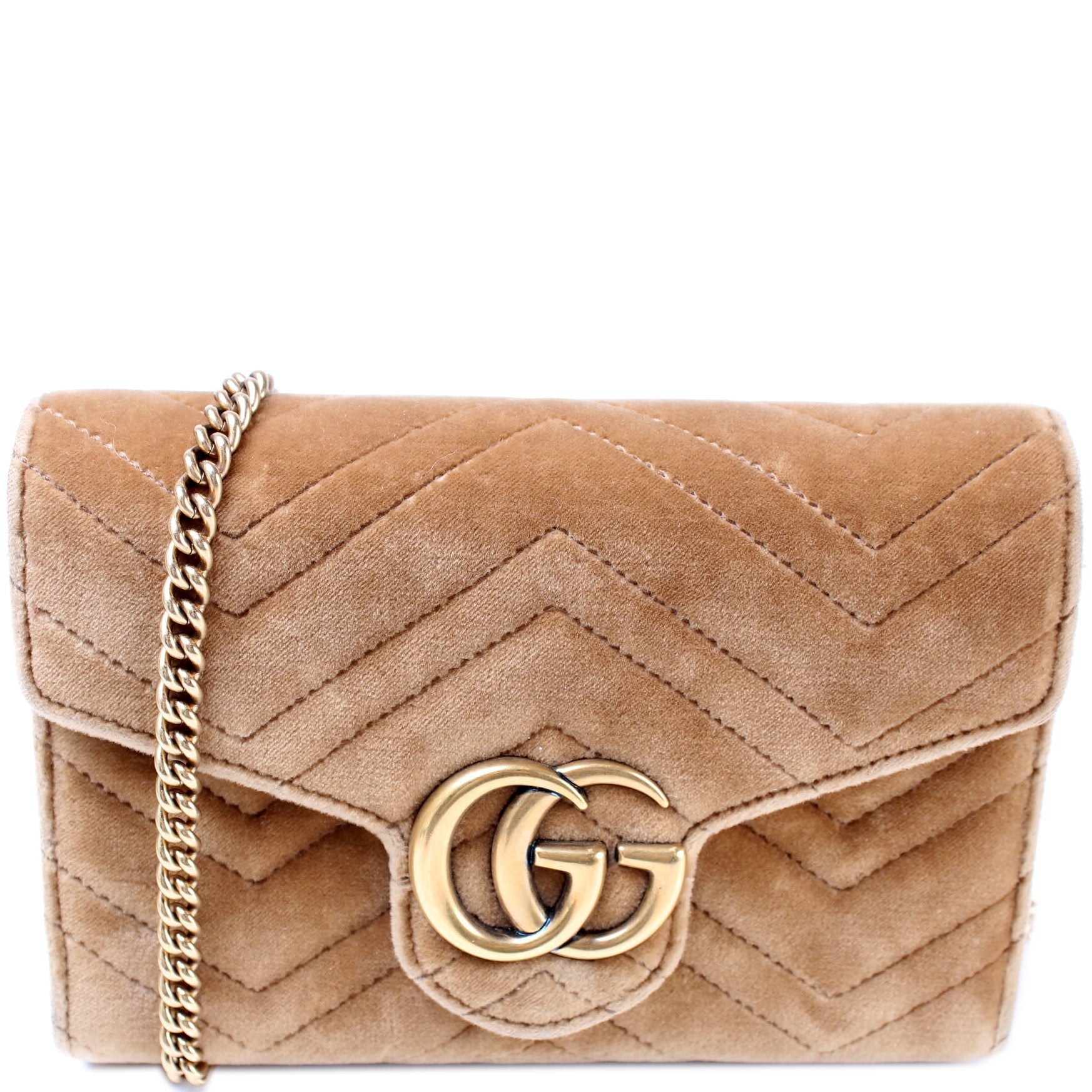 Gucci Marmont Velvet Chain Wallet Case