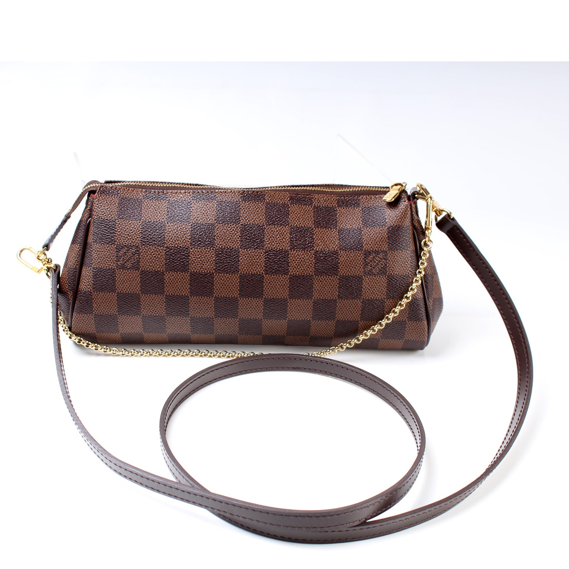 Louis Vuitton Eva Ebene Damier Clutch Bag Ebene 32