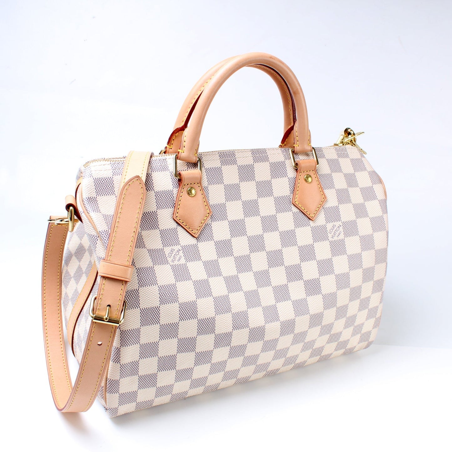 Louis Vuitton Speedy 30 Bandouliere Azur Damier Handbag Azur 14