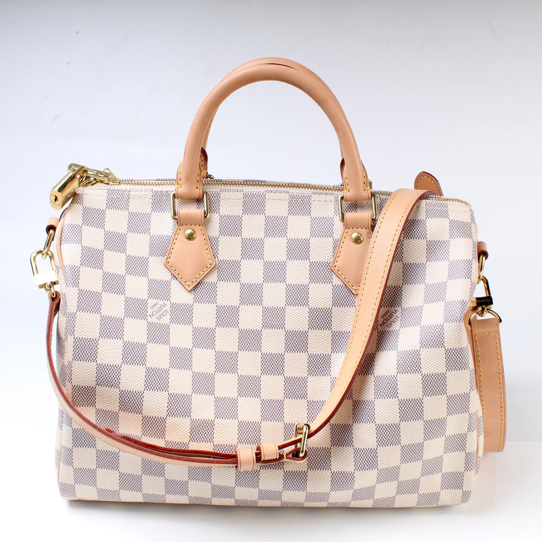Louis Vuitton Speedy 30 Bandouliere Azur Damier Handbag Azur 14