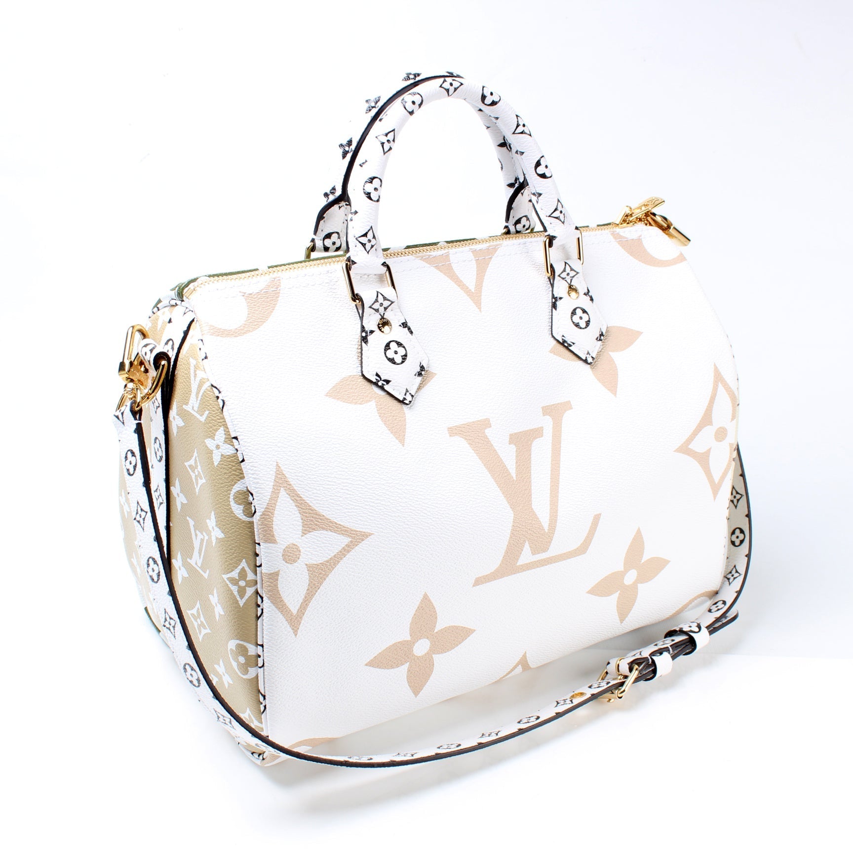 Louis Vuitton Speedy 30 Bandouliere Giant Khaki Monogram Handbag