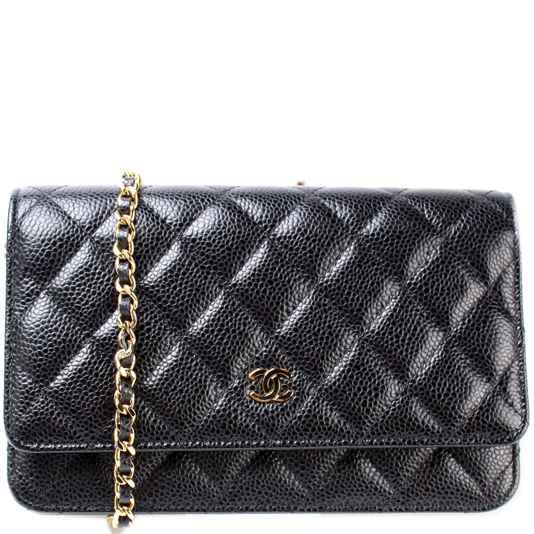 Chanel WOC Classic Quilted Caviar 28M Clutch Bag