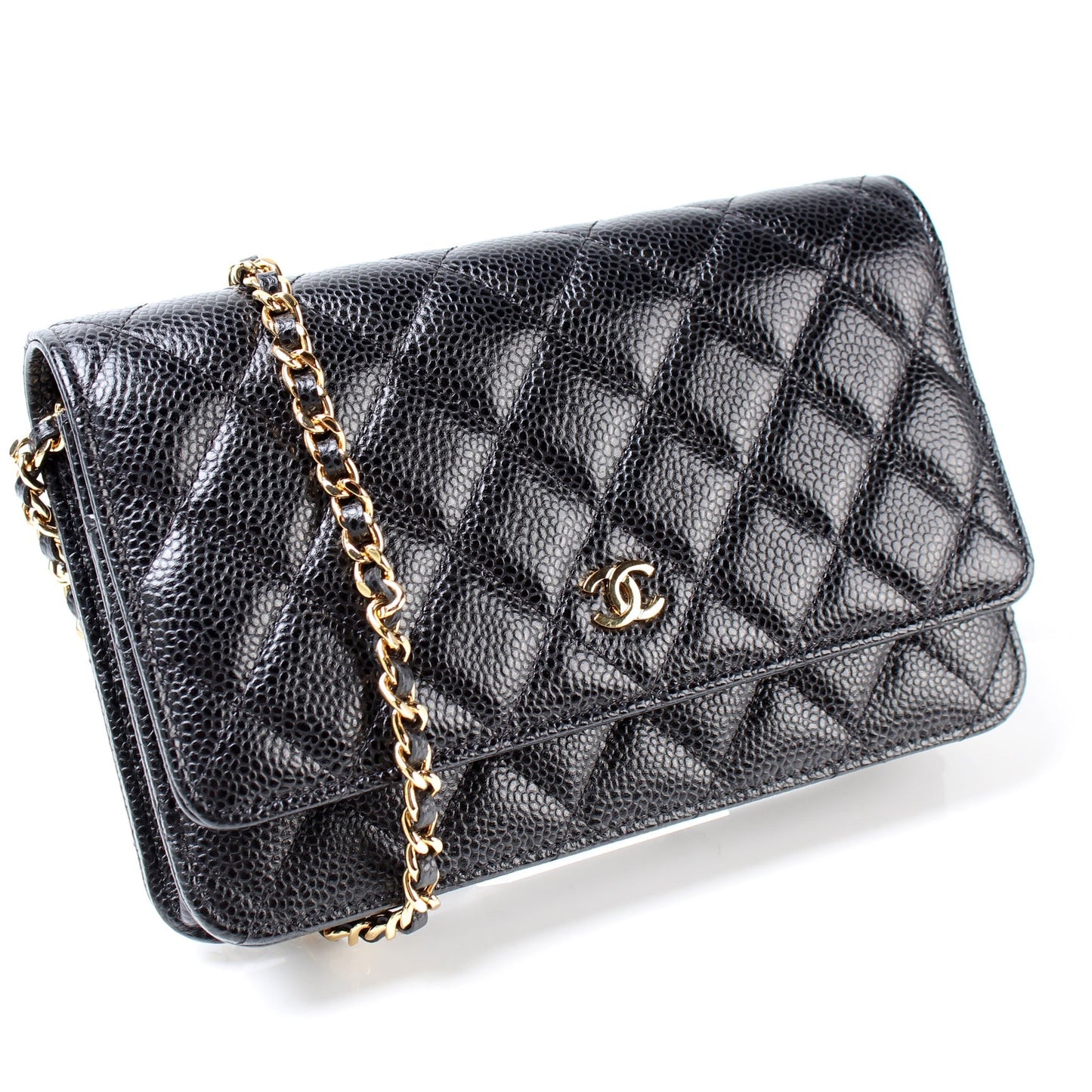 Chanel WOC Classic Quilted Caviar 28M Clutch Bag