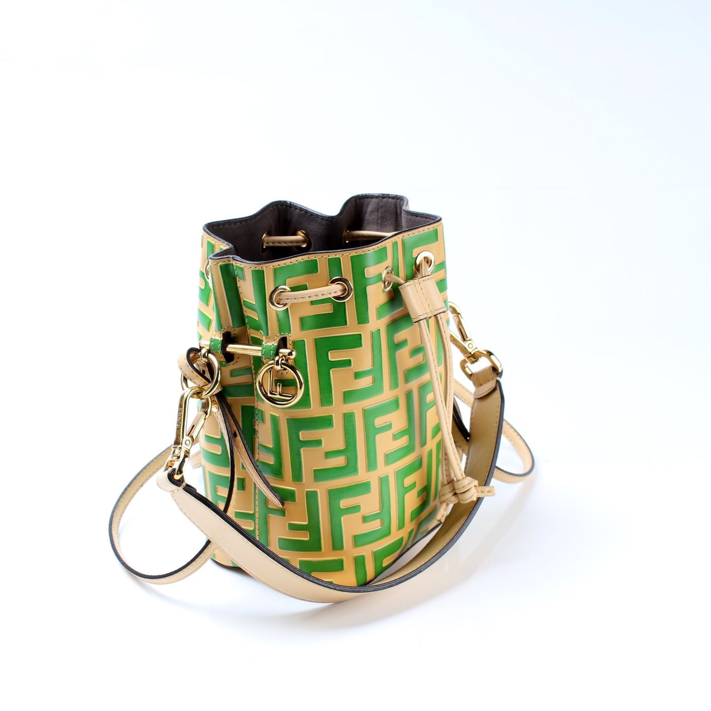 Fendi 8Bs010 Mon Tresor Ff Bag Leather Mini Bucket Bucket Bag