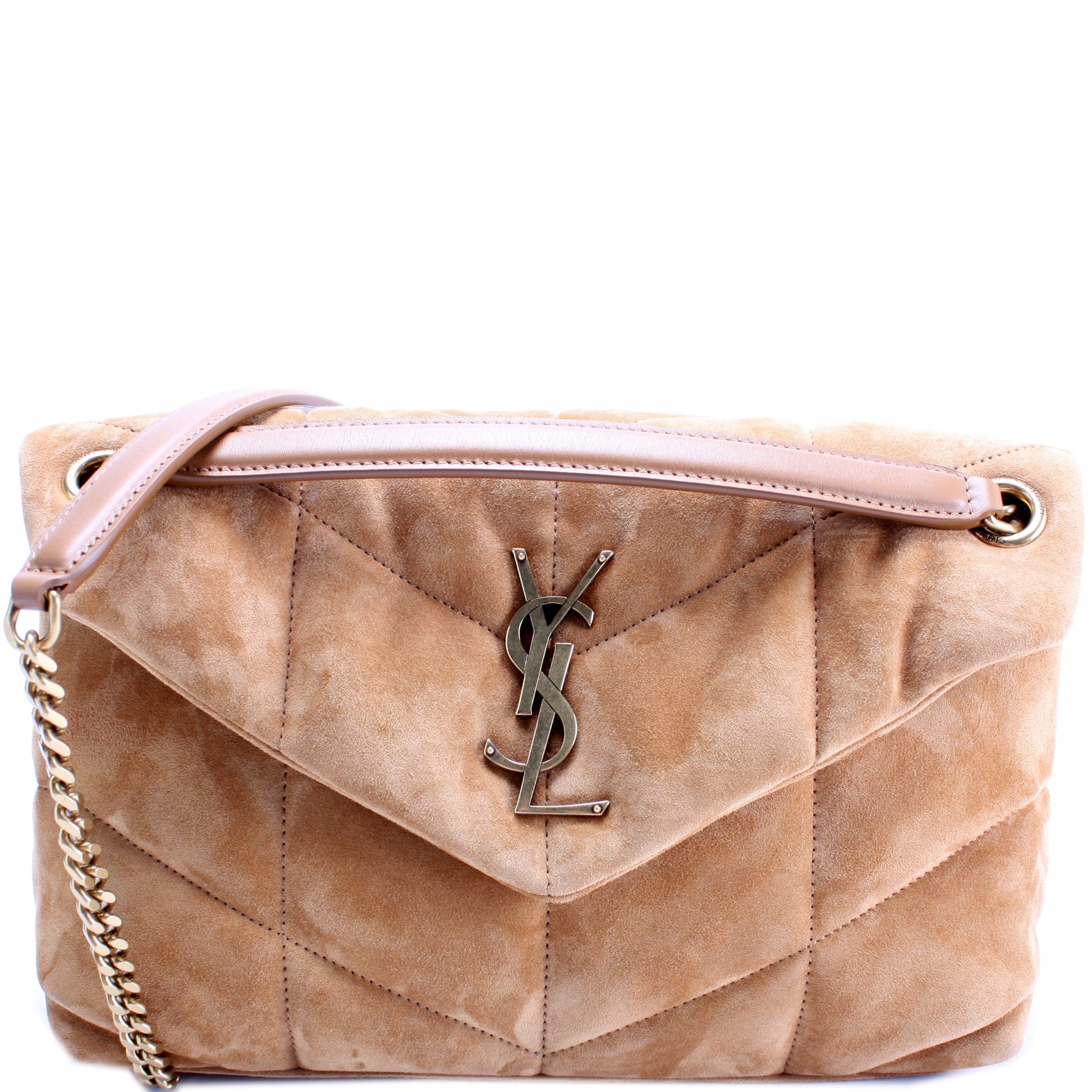 YSL Saint Laurent Saint Laurent Puffer Bag Suede Quilted Travel Bag