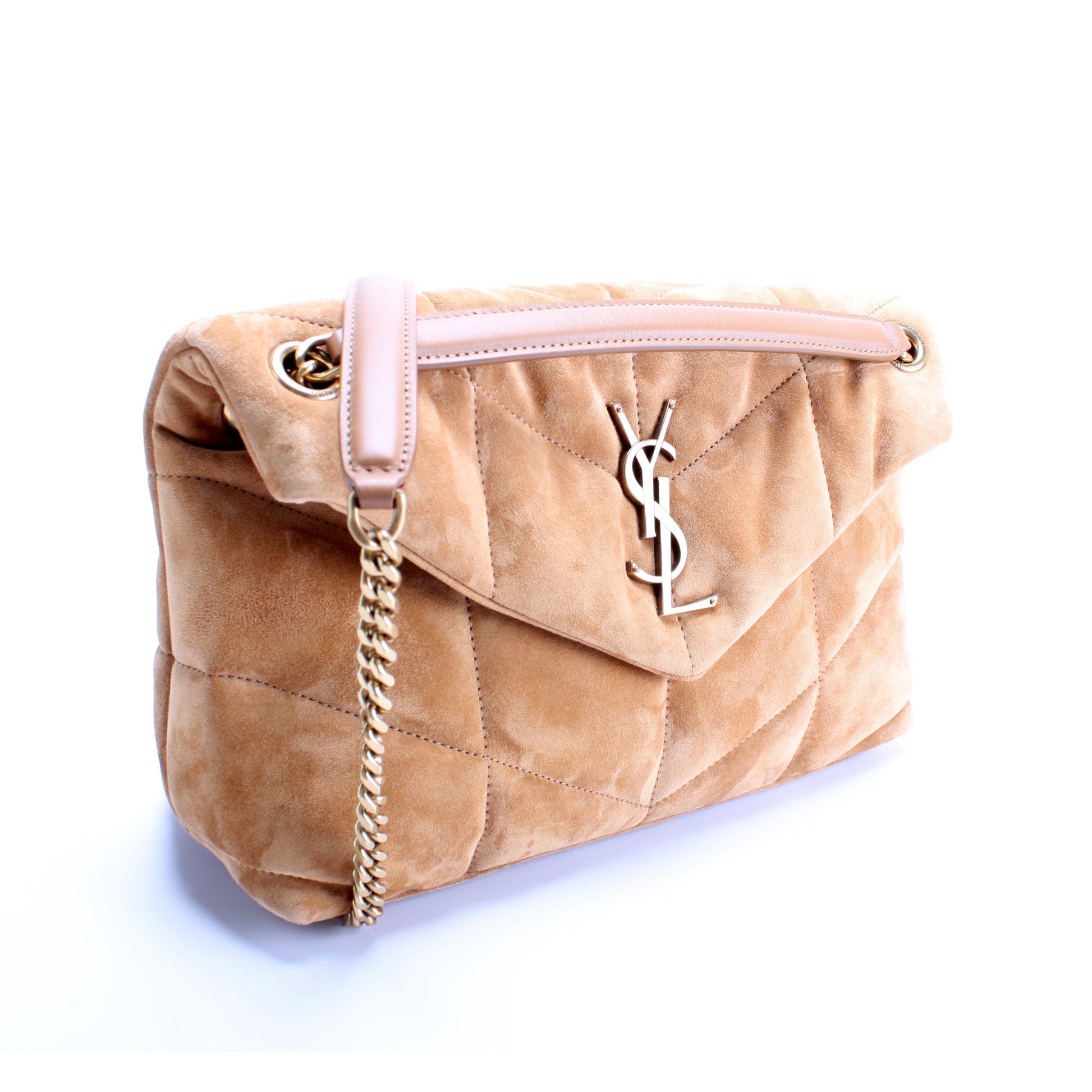 YSL Saint Laurent Saint Laurent Puffer Bag Suede Quilted Travel Bag