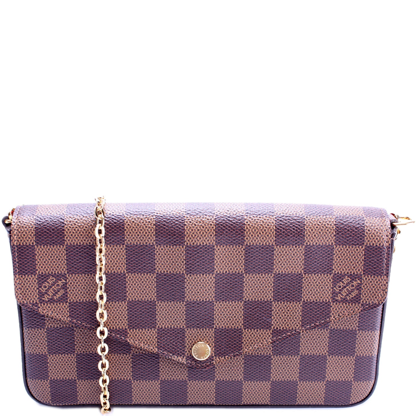 Louis Vuitton Pochette Felicie Ebene Damier Clutch Bag Ebene 9