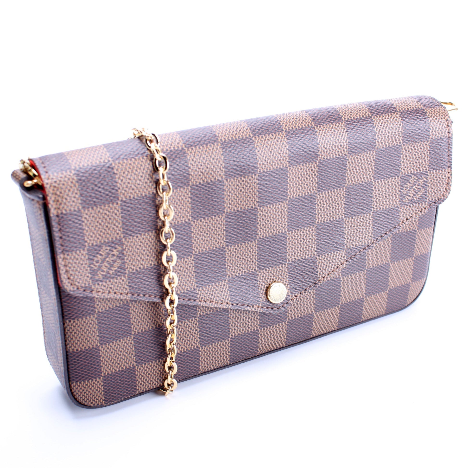 Louis Vuitton Pochette Felicie Ebene Damier Clutch Bag Ebene 9