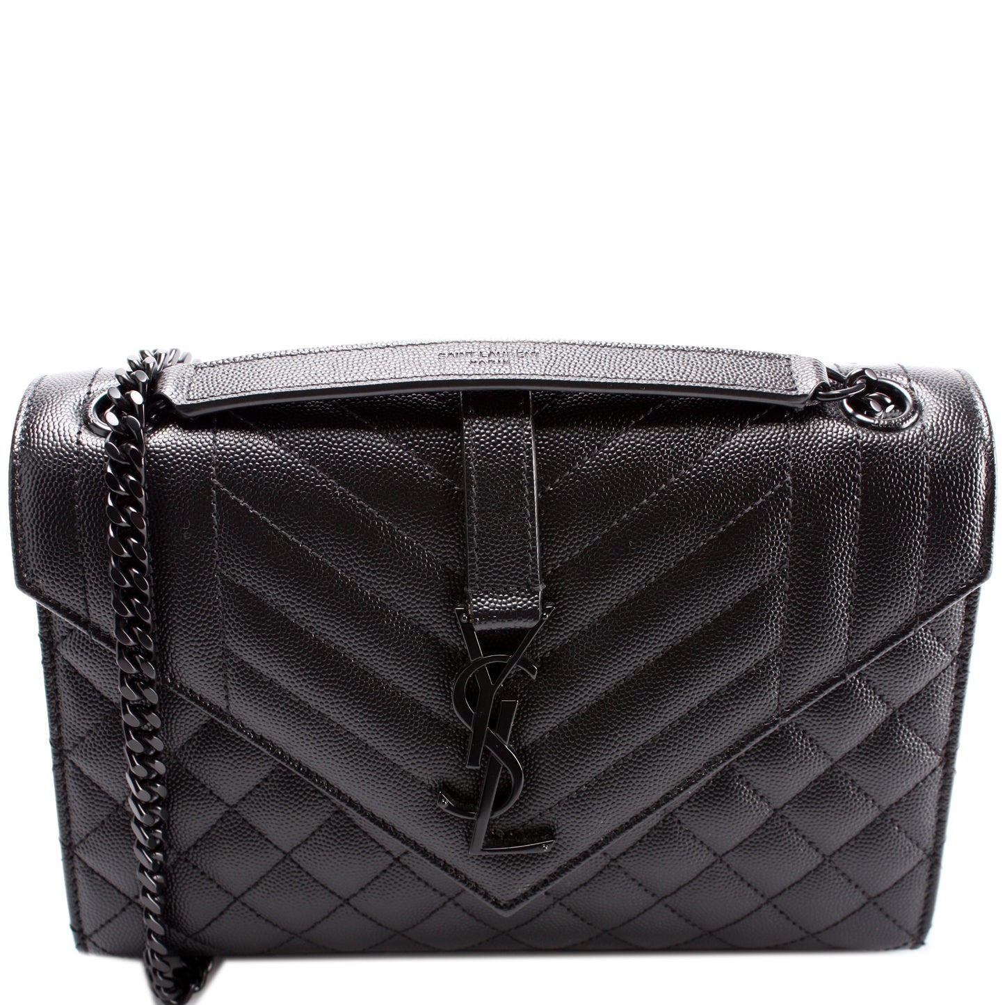YSL Saint Laurent Saint Laurent Envelope Chevron Bag Chain Travel Bag