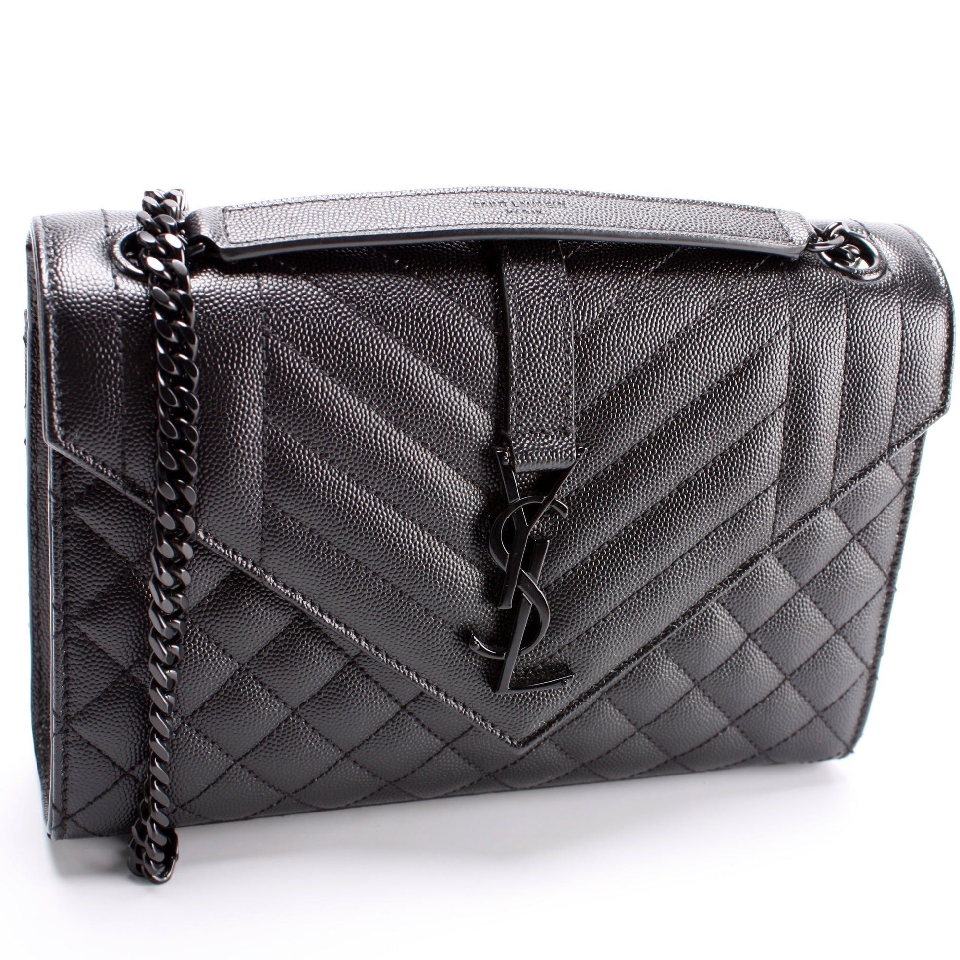 YSL Saint Laurent Saint Laurent Envelope Chevron Bag Chain Travel Bag
