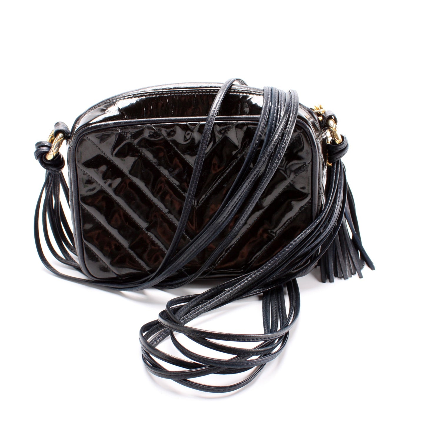 Chanel CC Tassel Camera Patent Handbag