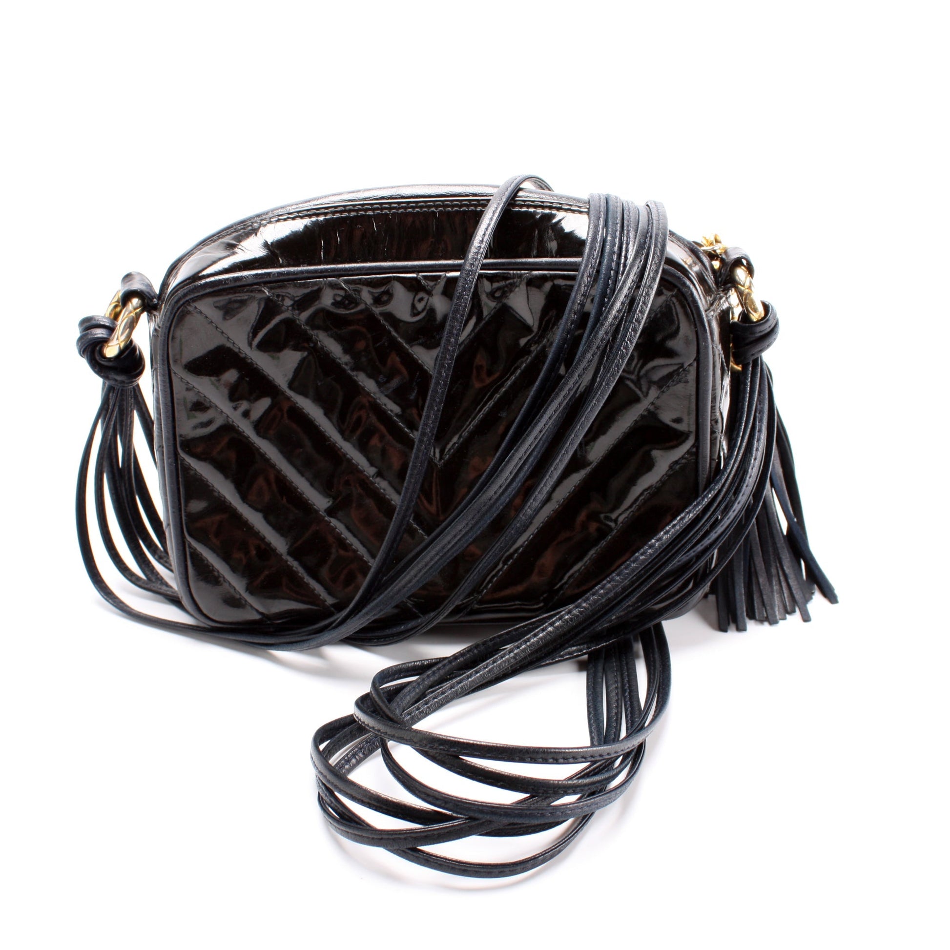 Chanel CC Tassel Camera Patent Handbag