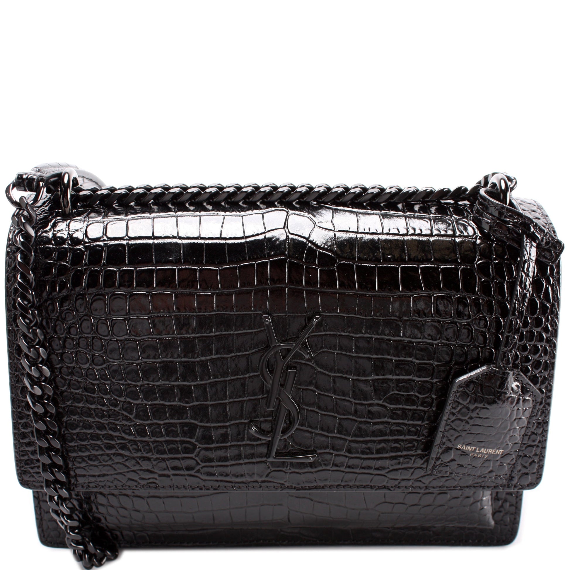 YSL Saint Laurent Saint Laurent Sunset Croc Bag Medium Travel Bag
