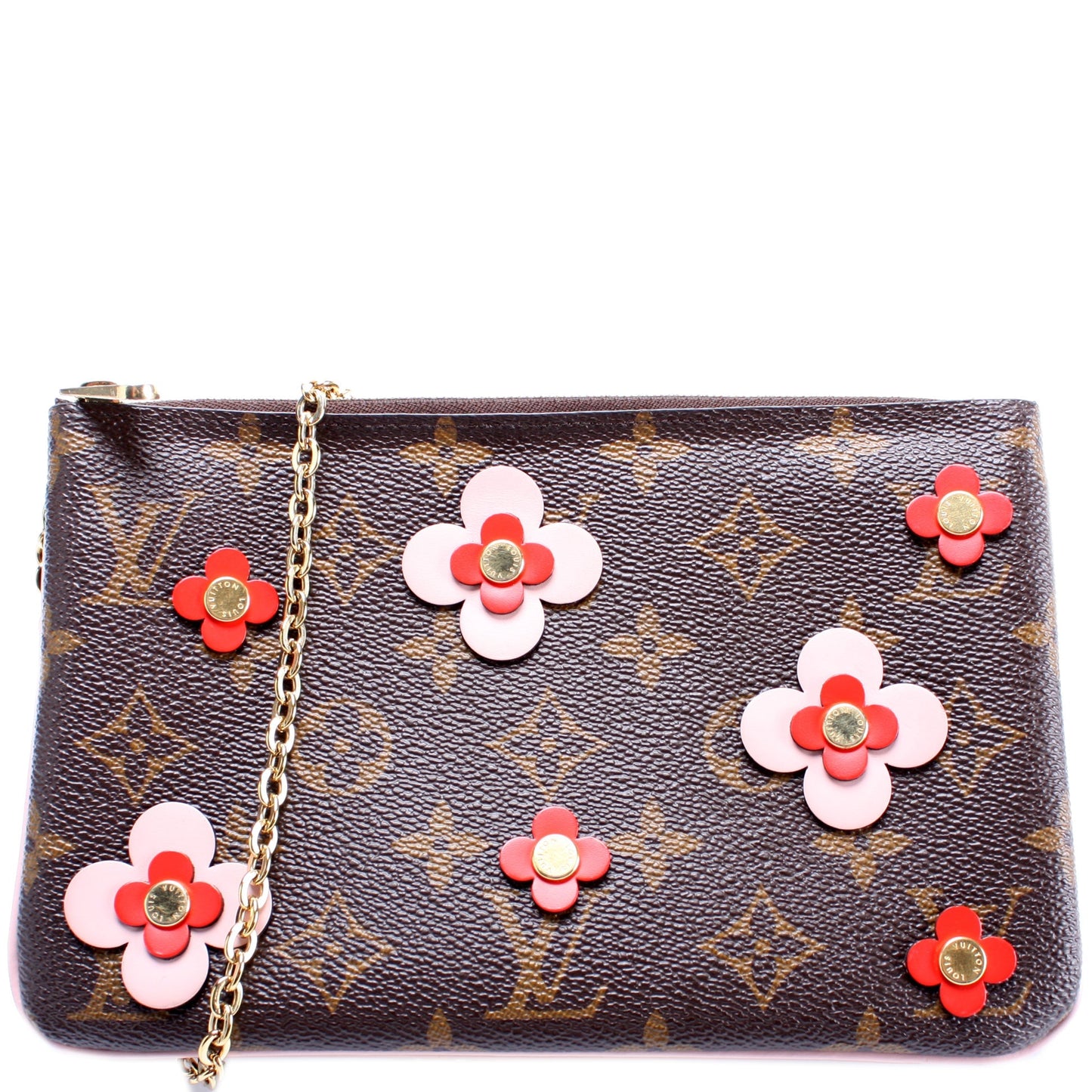 Louis Vuitton Double Zip Pochette Blooming Flowers Clutch Bag
