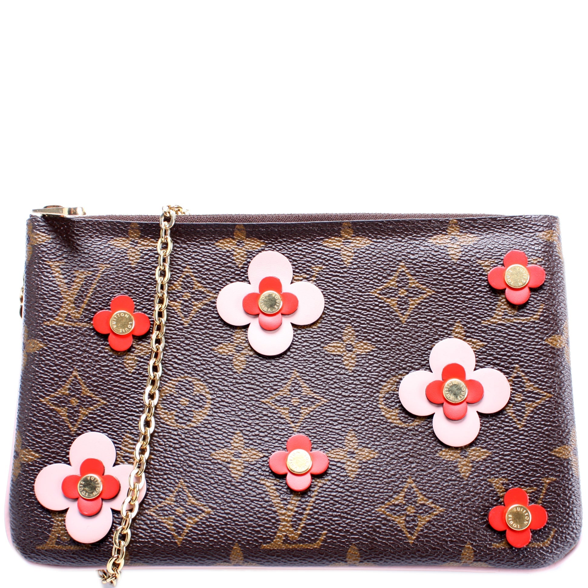 Louis Vuitton Double Zip Pochette Blooming Flowers Clutch Bag