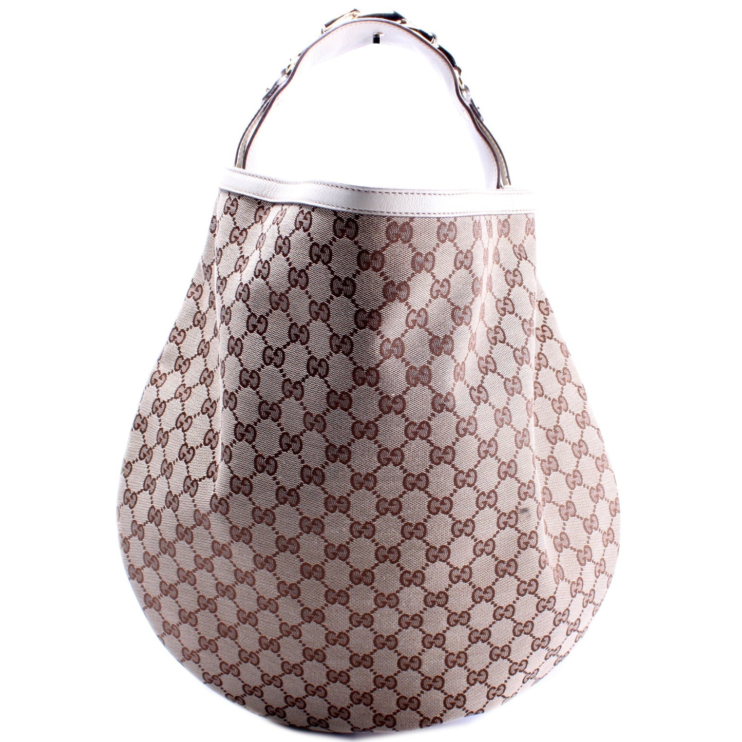 Gucci GG Wave Horsebit Canvas Shoulder Bag