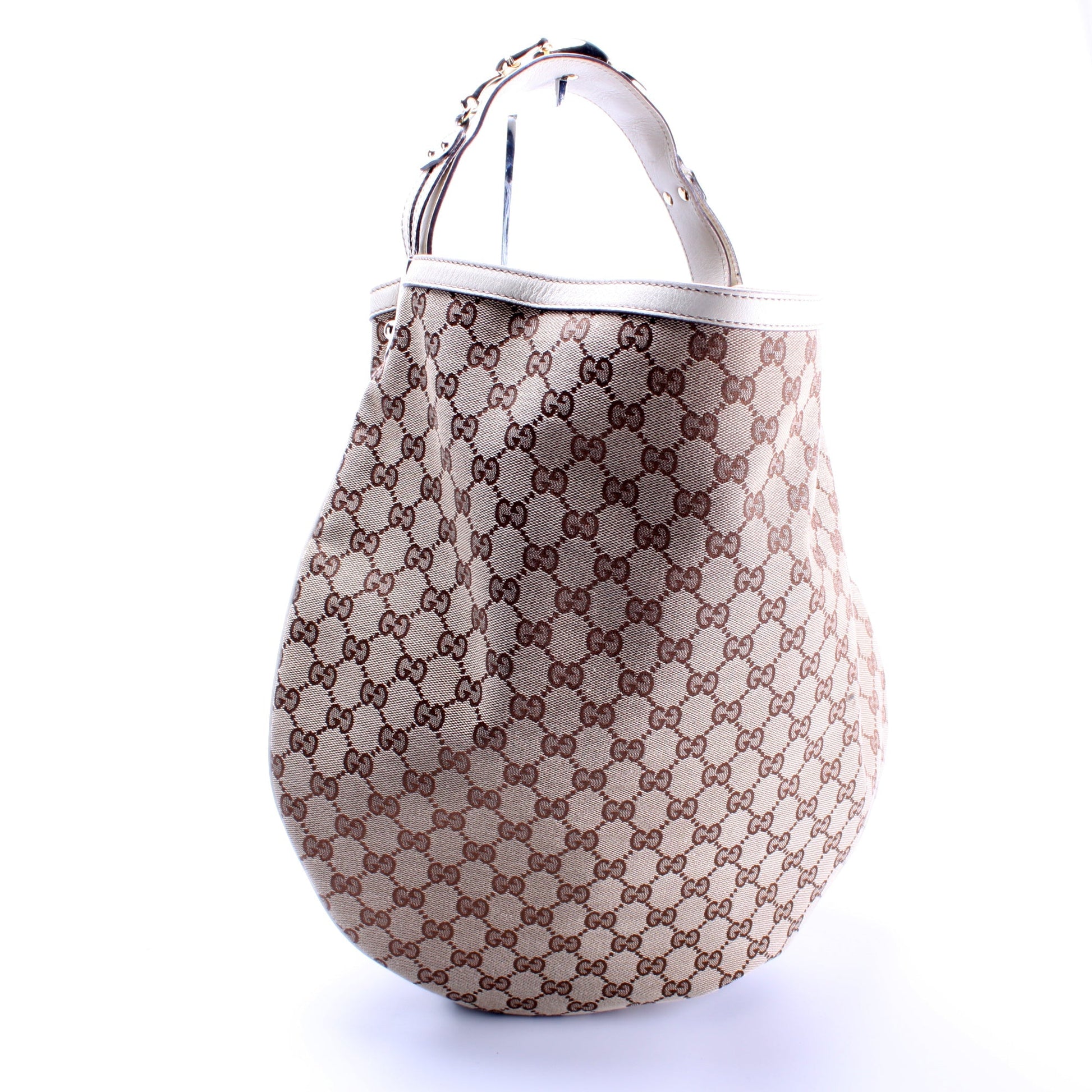 Gucci GG Wave Horsebit Canvas Shoulder Bag