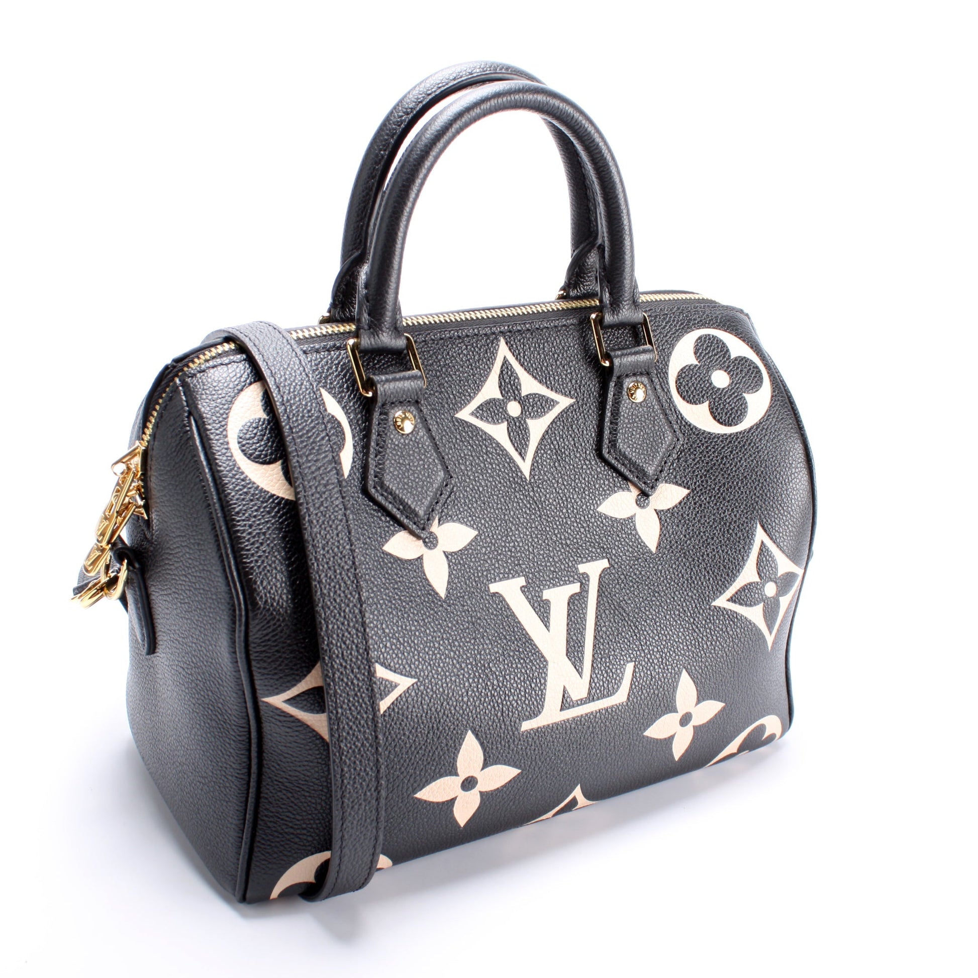 Louis Vuitton Speedy 25 Bandouliere Bicolor Empreinte Handbag